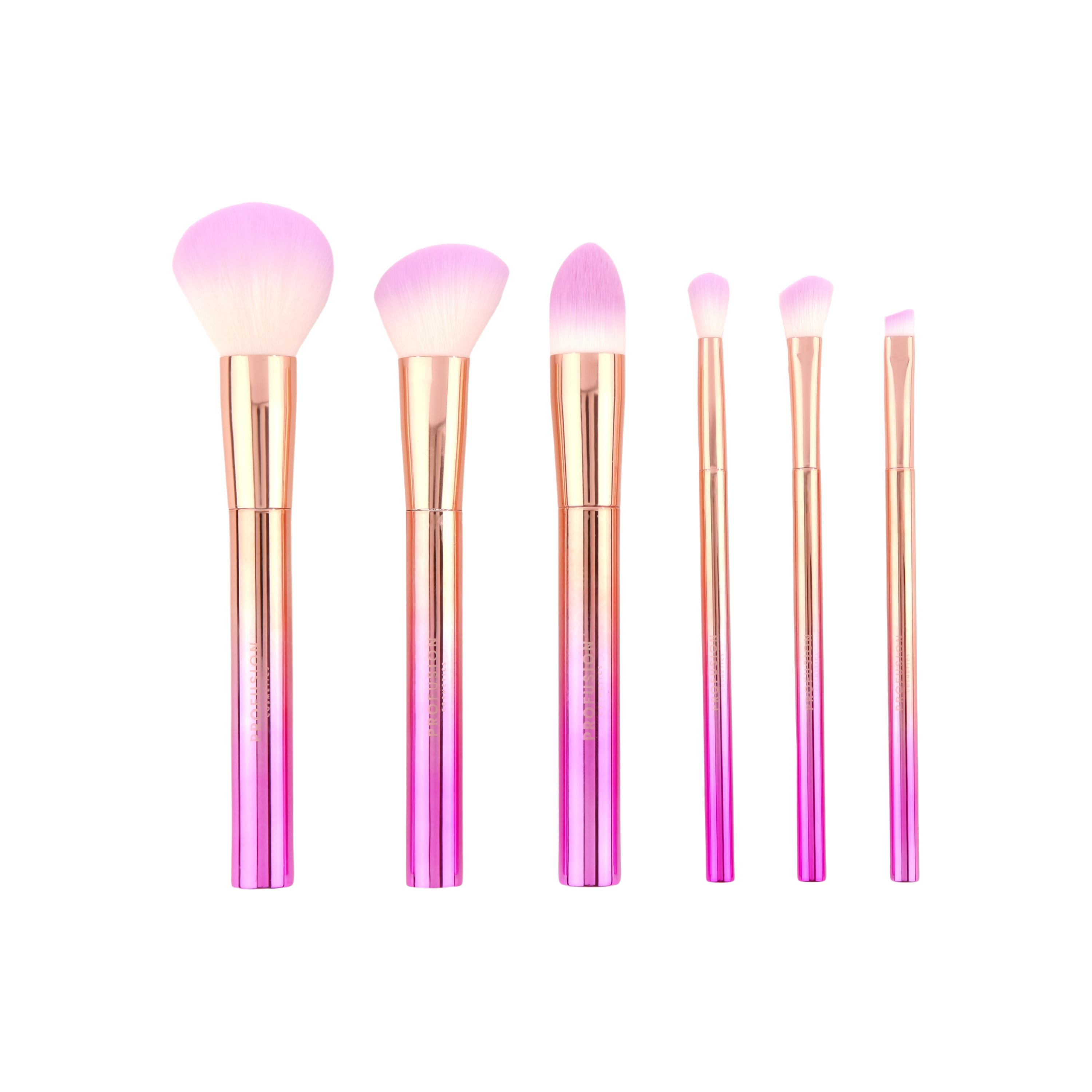 Profusion Cosmetics Crimson Brush Vault 6-piece makeup brush set with various brushes for face and eye makeup application.