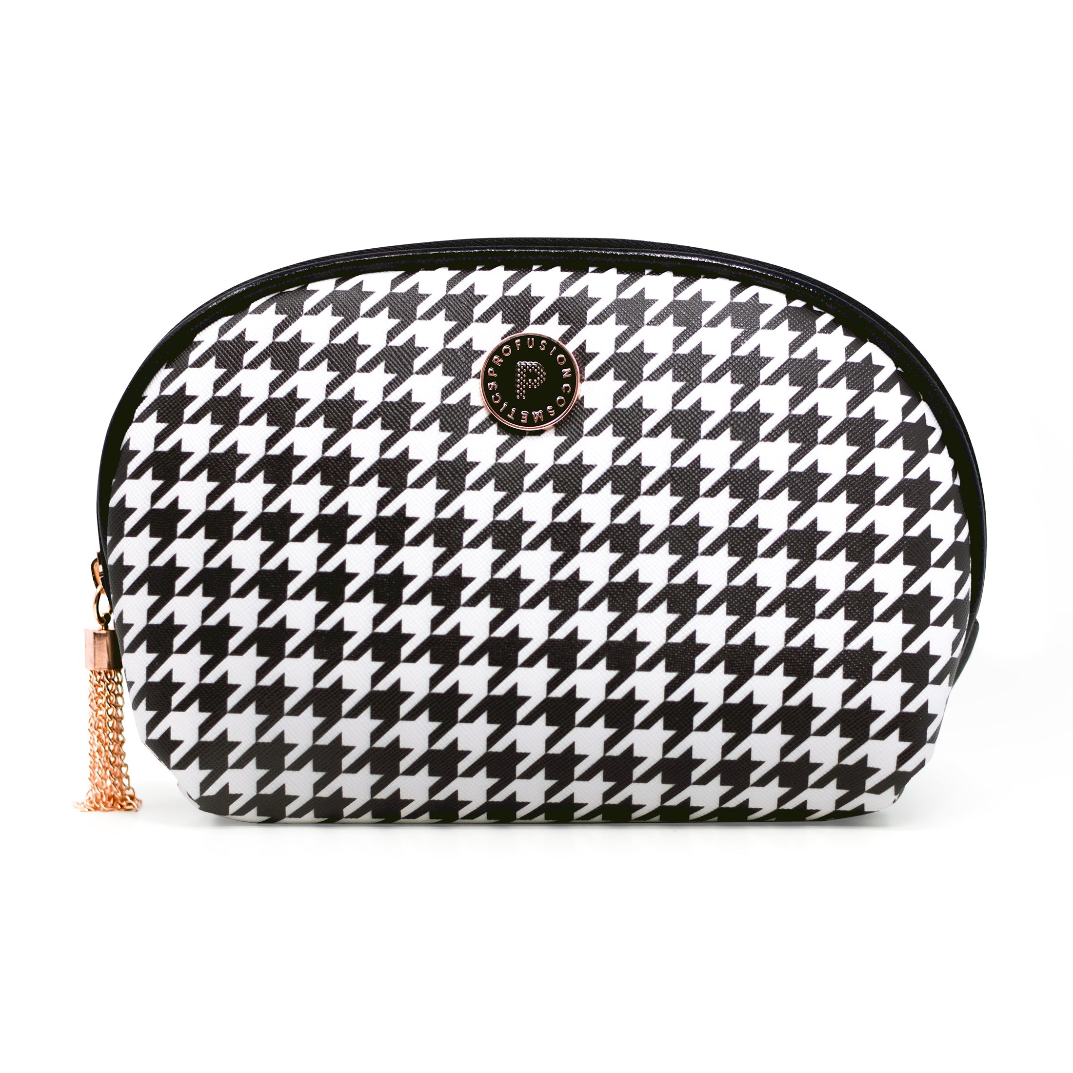 Profusion Cosmetics Beverly Hills makeup bag with tools, featuring a stylish design for organizing beauty essentials.