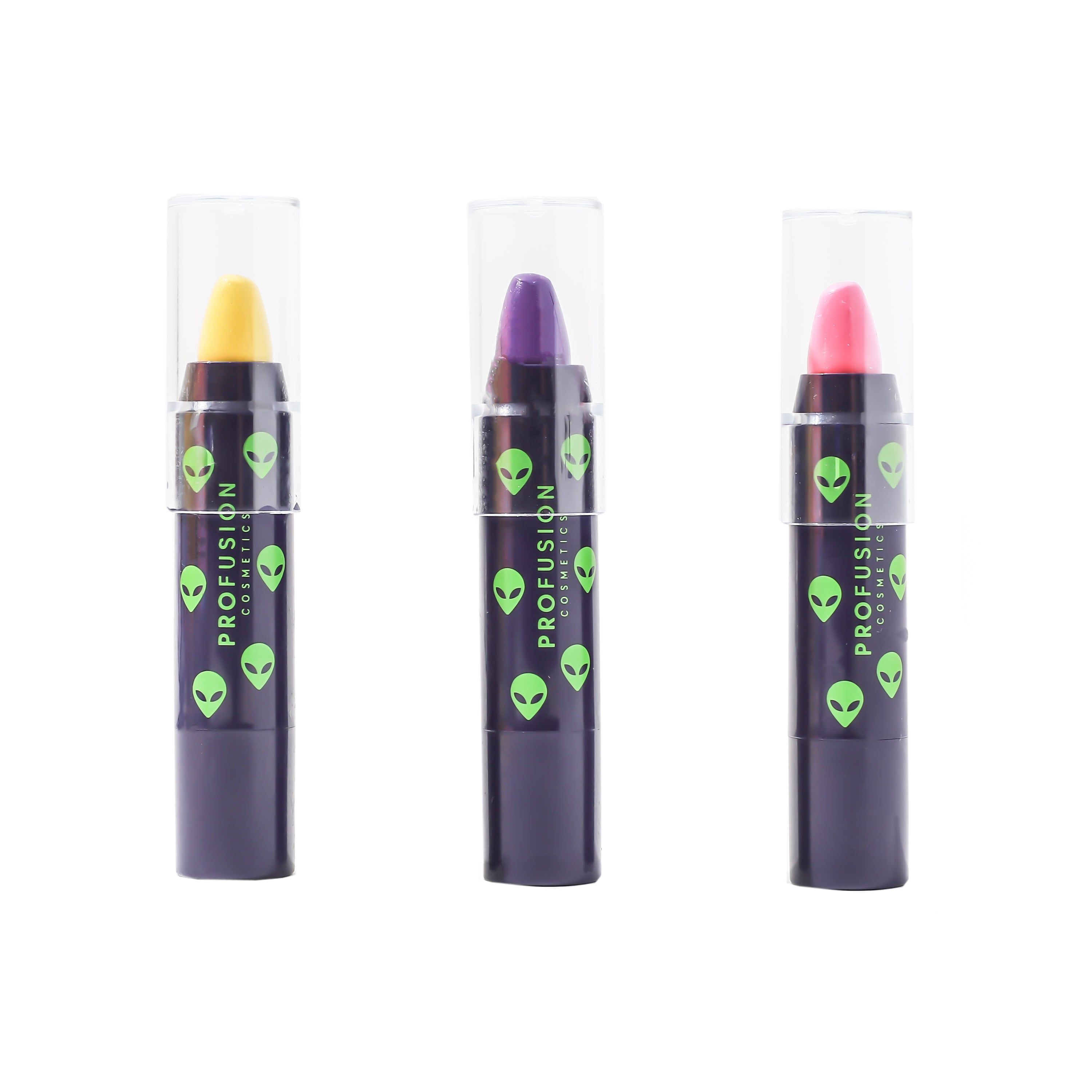 Profusion Cosmetics UFO UV Paint Liners Trio in a value kit with three vibrant UV-reactive eyeliner pens.