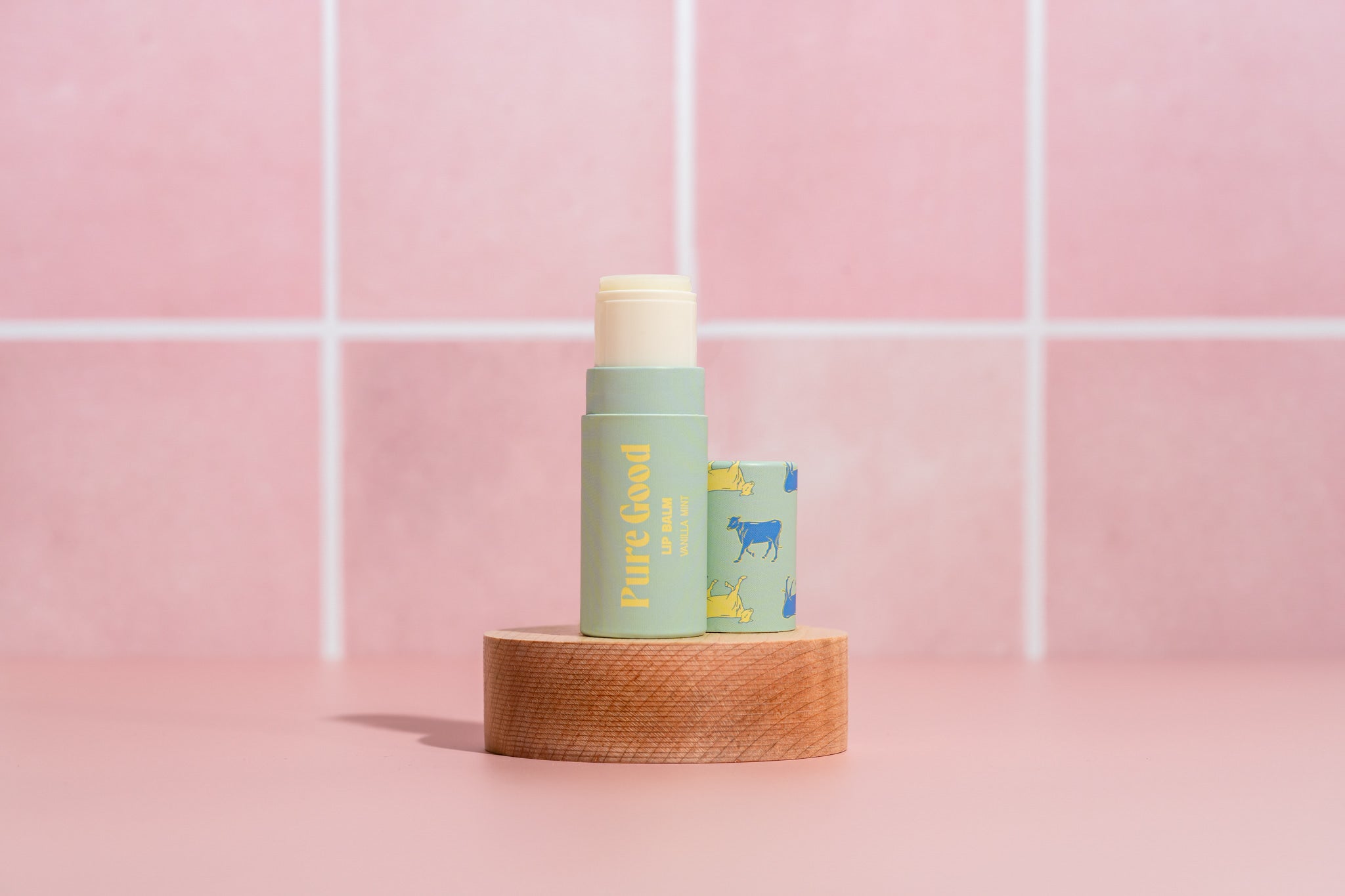 Pure Good LLC citrus tallow lip balm showing a tube with bright citrus scent and natural ingredients.
