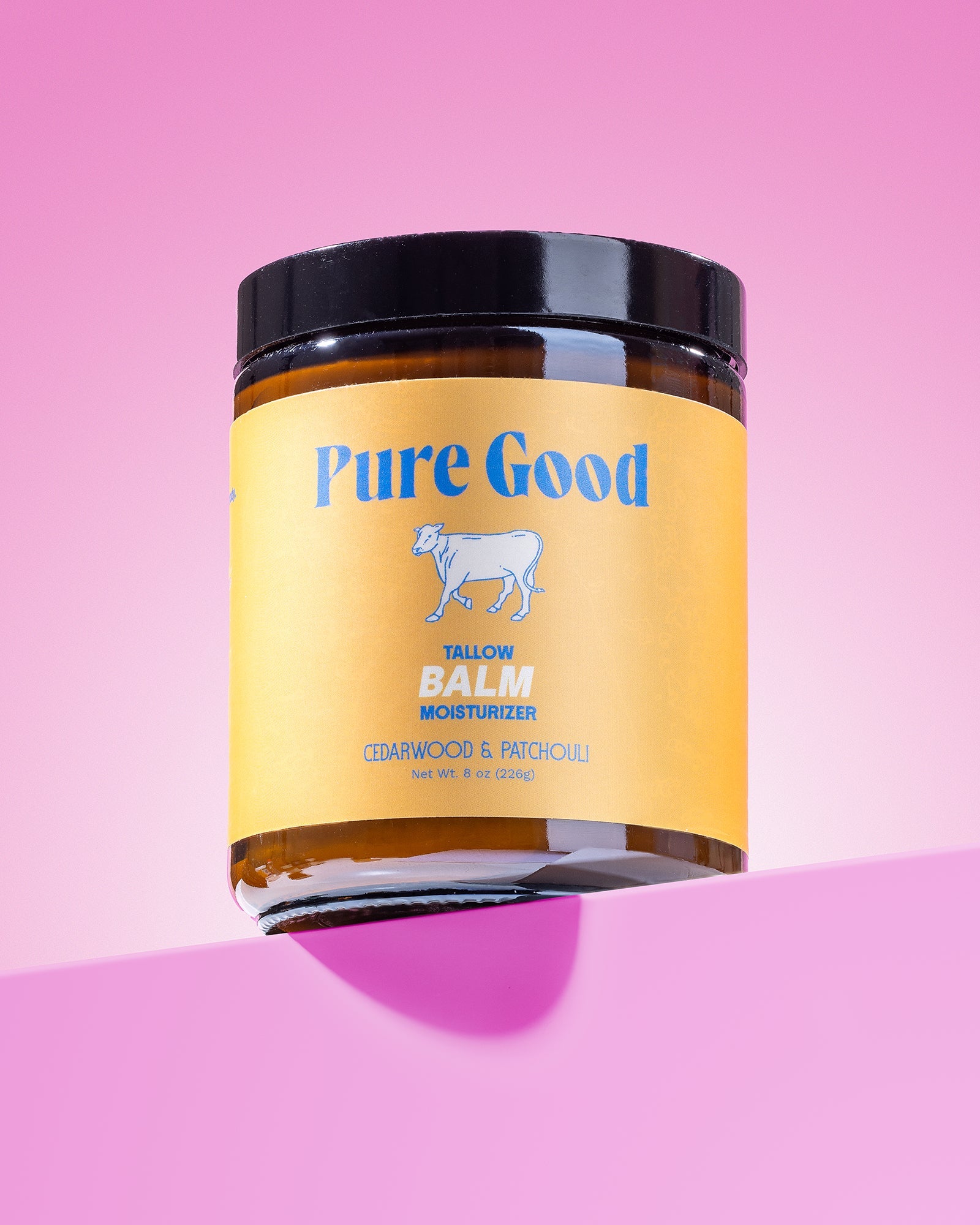 Whipped Cedarwood and Patchouli Tallow Balm by Pure Good LLC in a 4 oz jar, showcasing the firming and balancing skincare product.