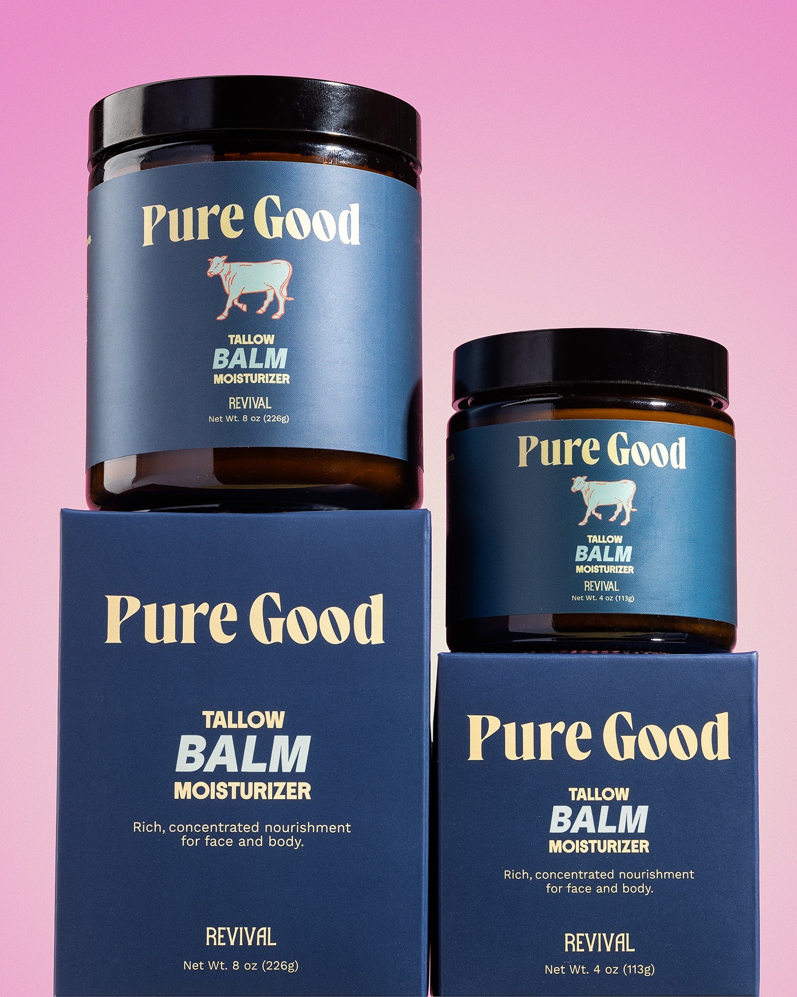 Whipped Tallow Balm by Pure Good LLC in a 4 oz jar, designed to promote youthful-looking skin with nourishing tallow.