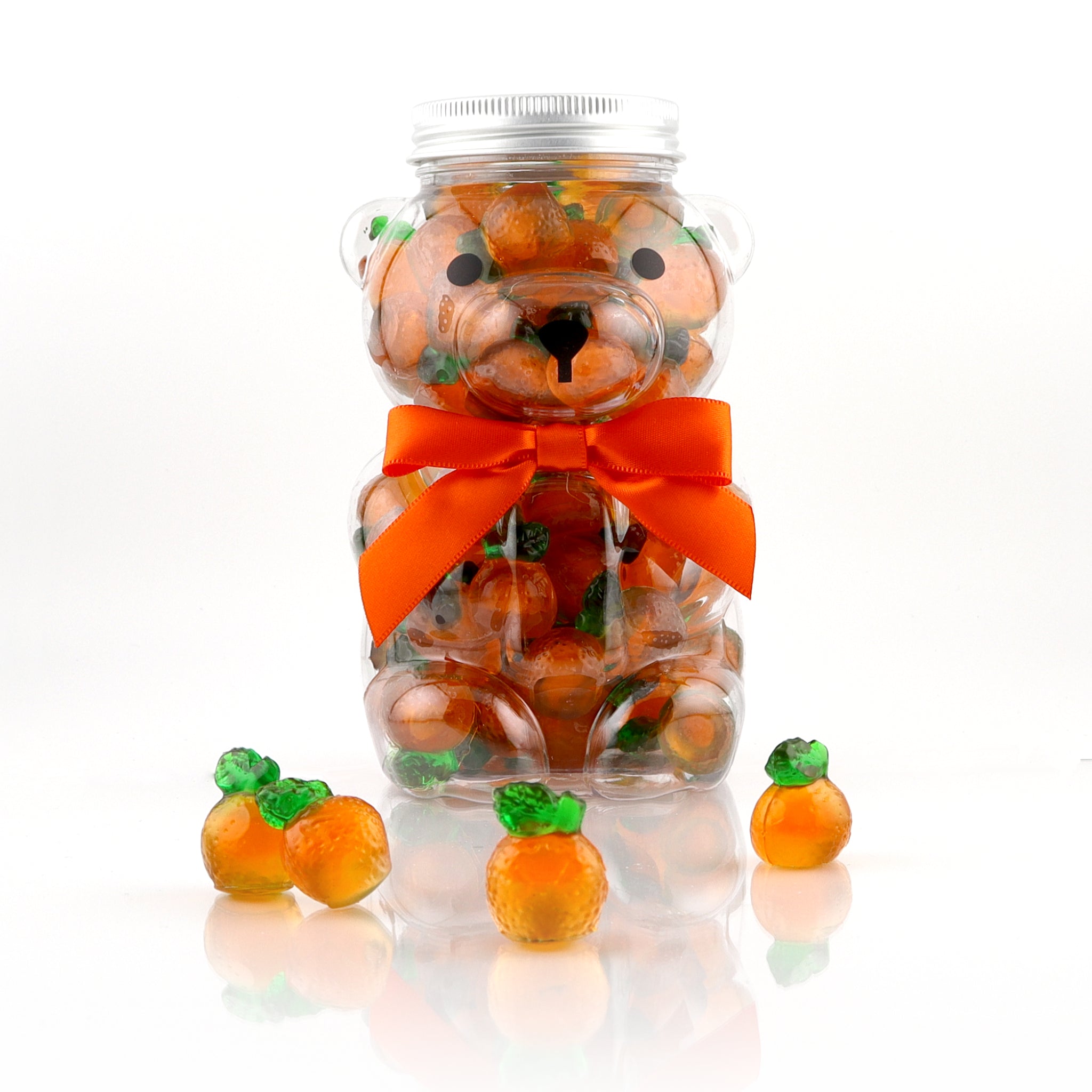 Summer Bear candy from Pure Sugar Candy filled with orange 3-D gummies, colorful and playful confection perfect for summer treats.