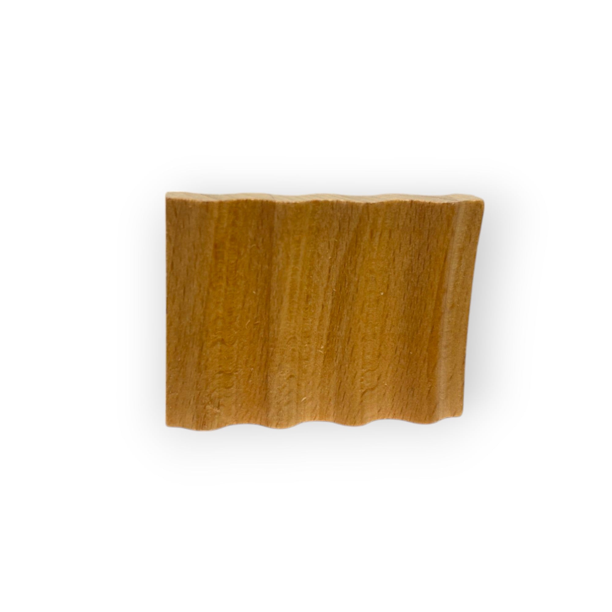 Wavy wooden soap dish by Refillism, designed for home and cleaning, featuring a stylish wavy shape and natural wood finish.
