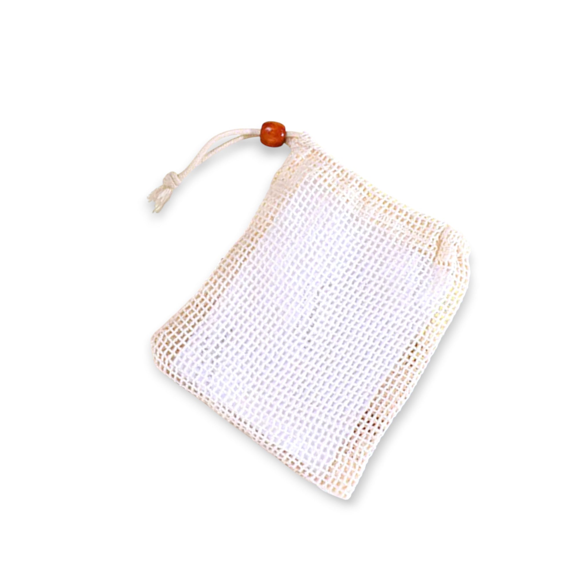 Cotton soap saver bag by Refillism for personal care, featuring a breathable design to hold soap bars securely.