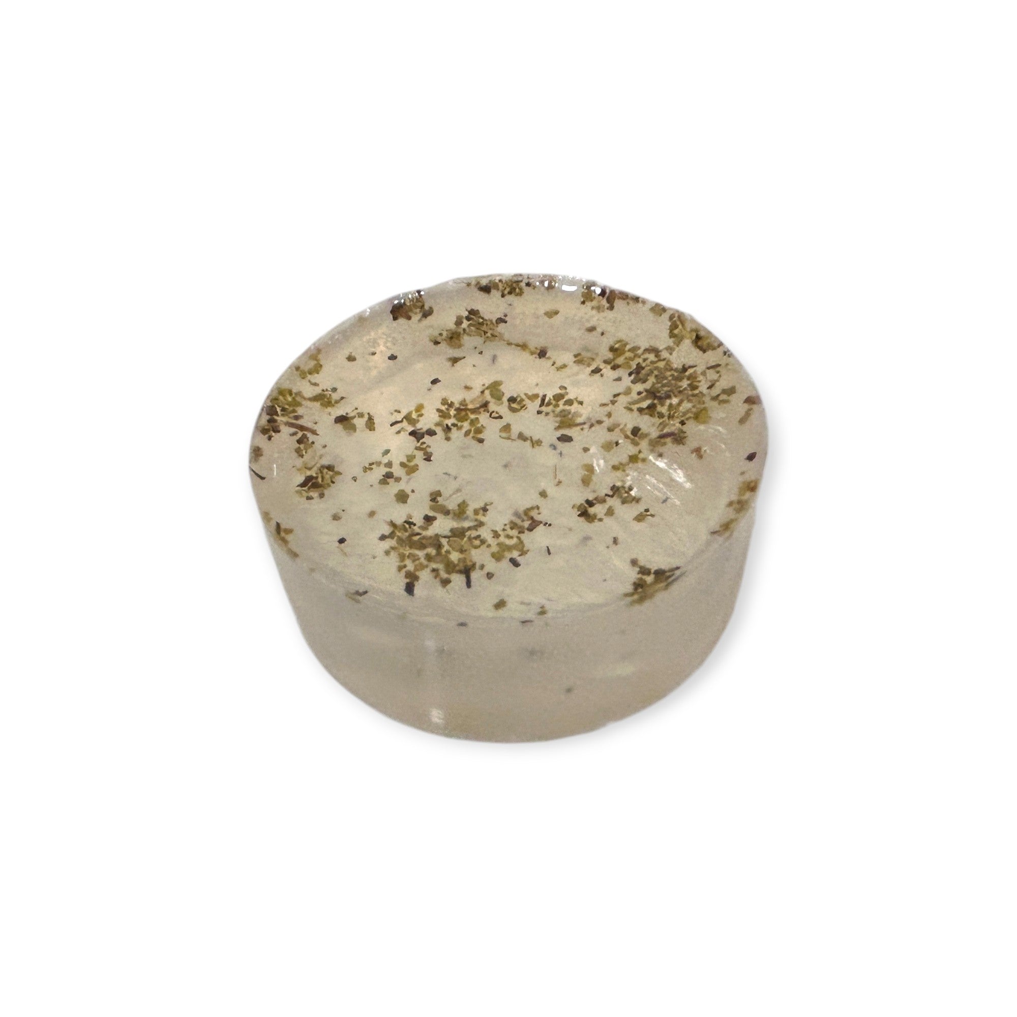 Herbal Bloom and Sage face bar soap in a reusable tin, natural personal care product by Refillism with floral and herbal design.