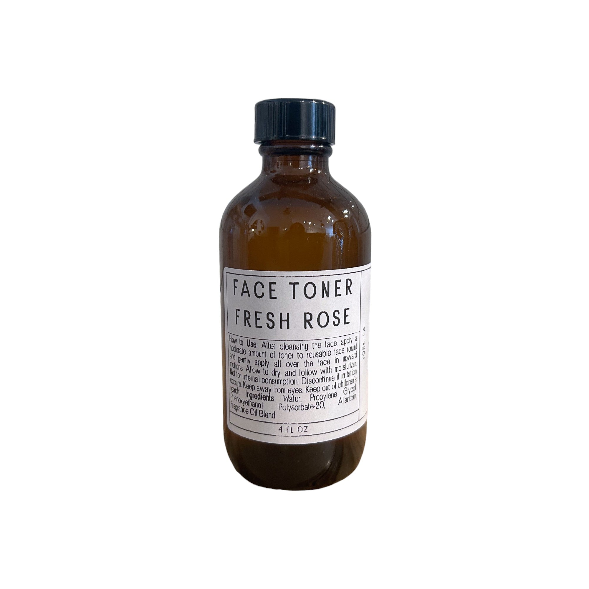 Refillism Fresh Rose Facial Toner in a 4oz bottle, featuring a clear liquid with rose scent, for personal skincare.