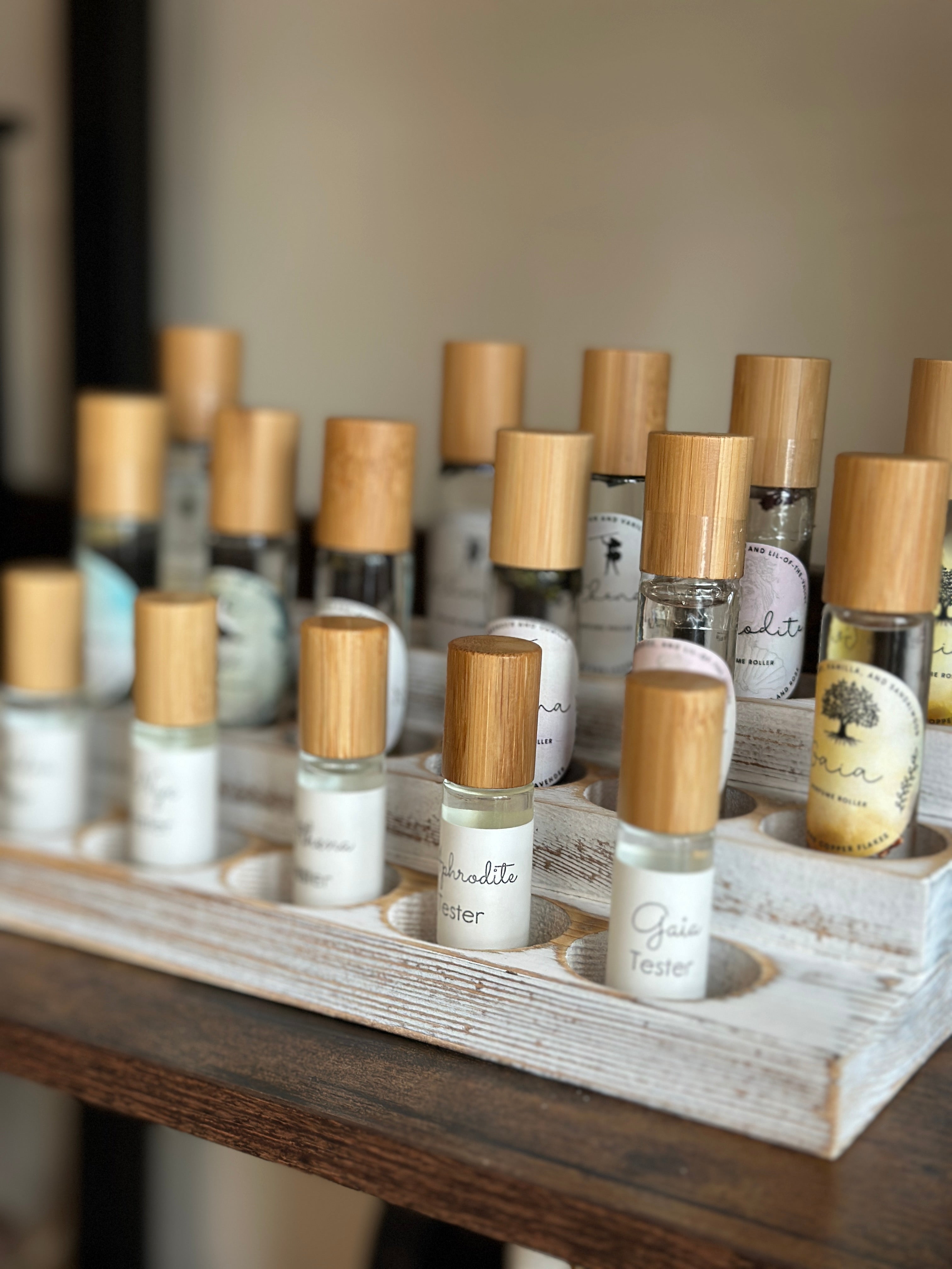 Sage & Stone Apothecary Goddess Perfume Roller, a natural body care product with a sleek glass roller for easy application.