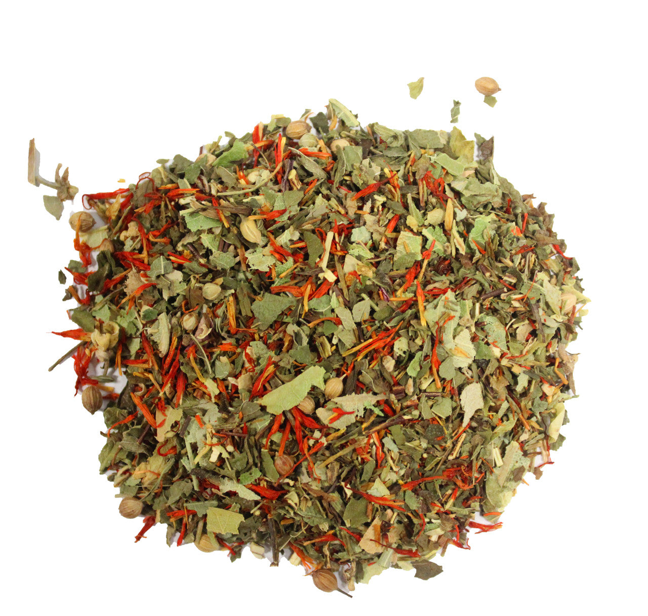 Sage & Stone Apothecary Watermelon Mint tea in a glass cup with fresh watermelon and mint leaves on a wooden table.