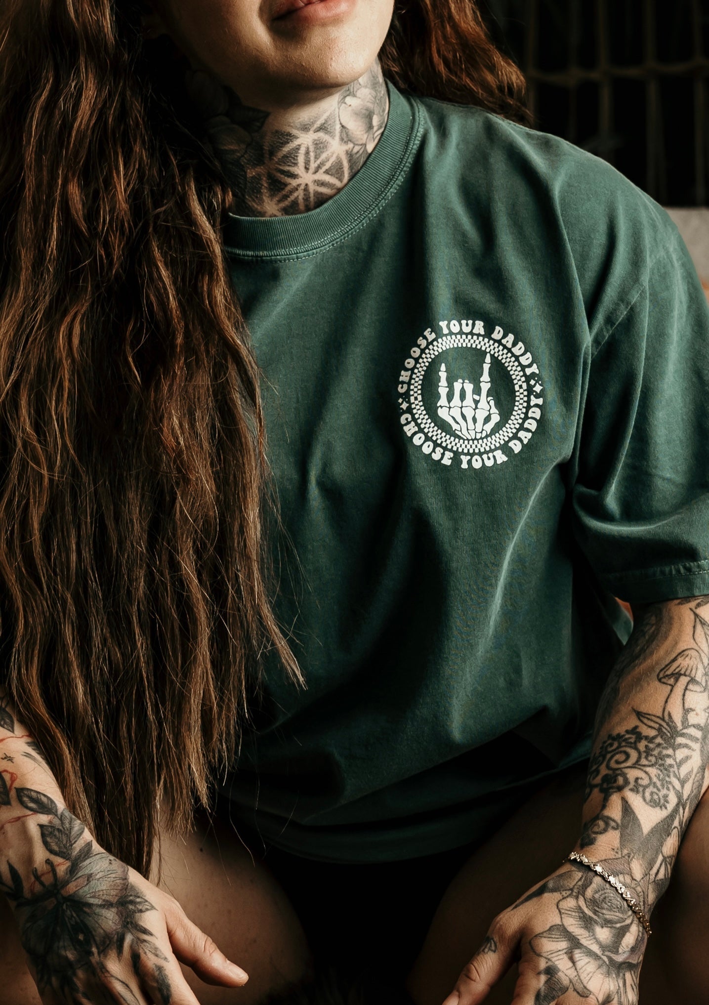 Choose Your Daddy graphic T-shirt by Shop Karma Tees featuring bold text and casual fit, perfect for everyday wear.