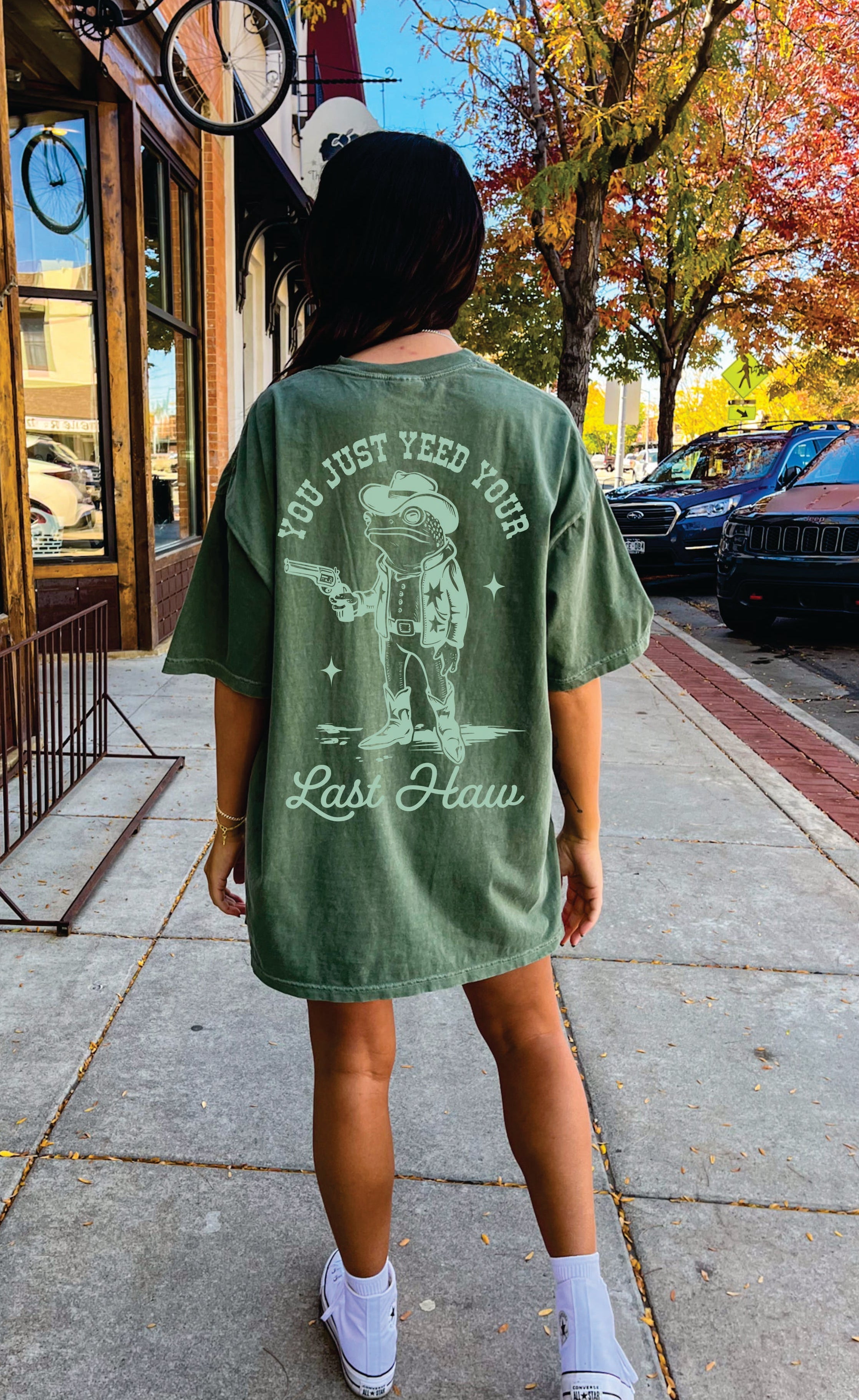 Black Yeed Your Last Haw graphic T-shirt by Shop Karma Tees featuring bold printed design on the front.