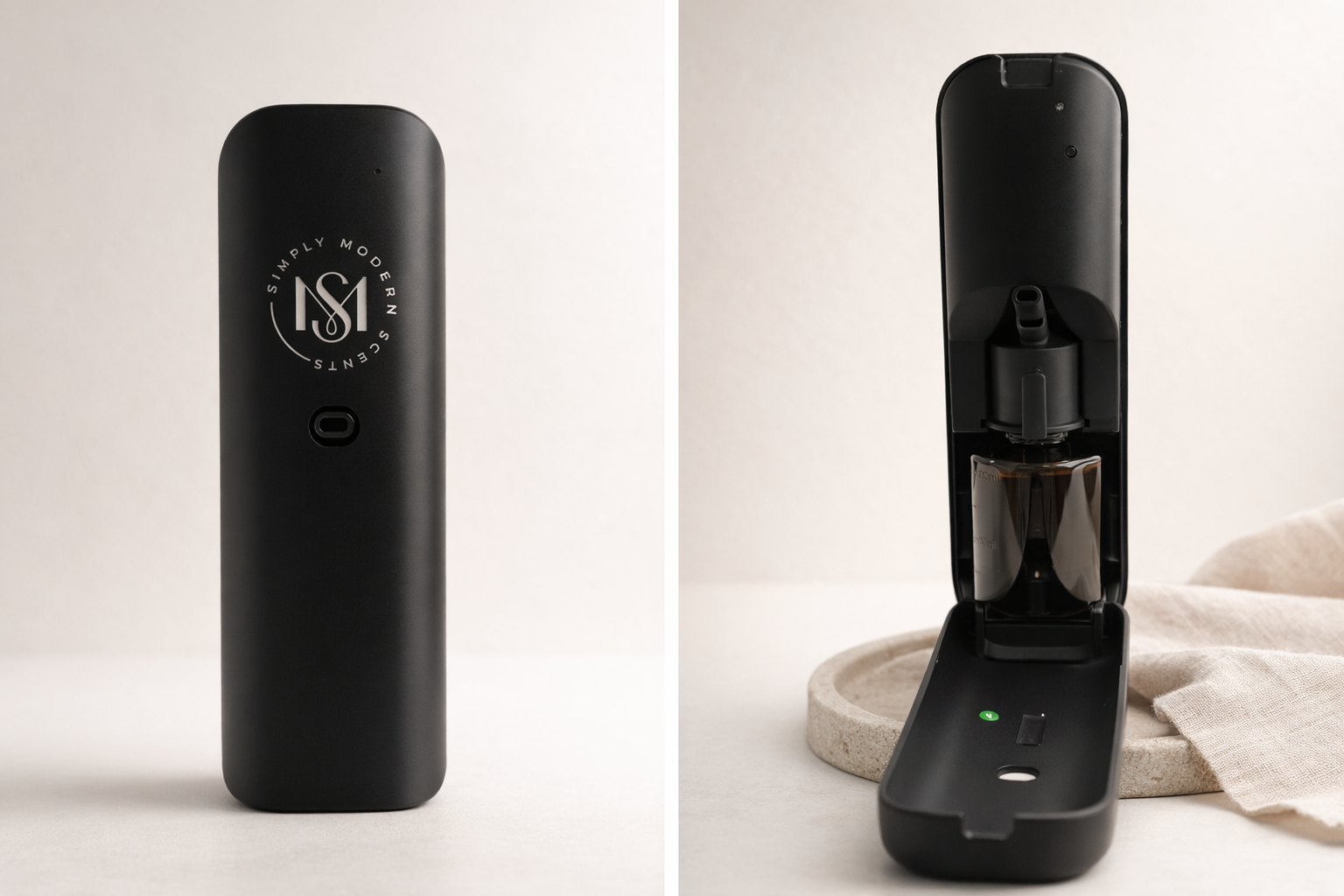 Simply Modern Scents luxury electric home diffuser with sleek design and free 2 oz diffuser oil for aromatic home ambiance