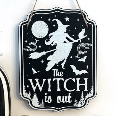 Wooden witchy décor sign for home by Spirit Nest featuring a spooky, mystical design perfect for kitchen or wall display.