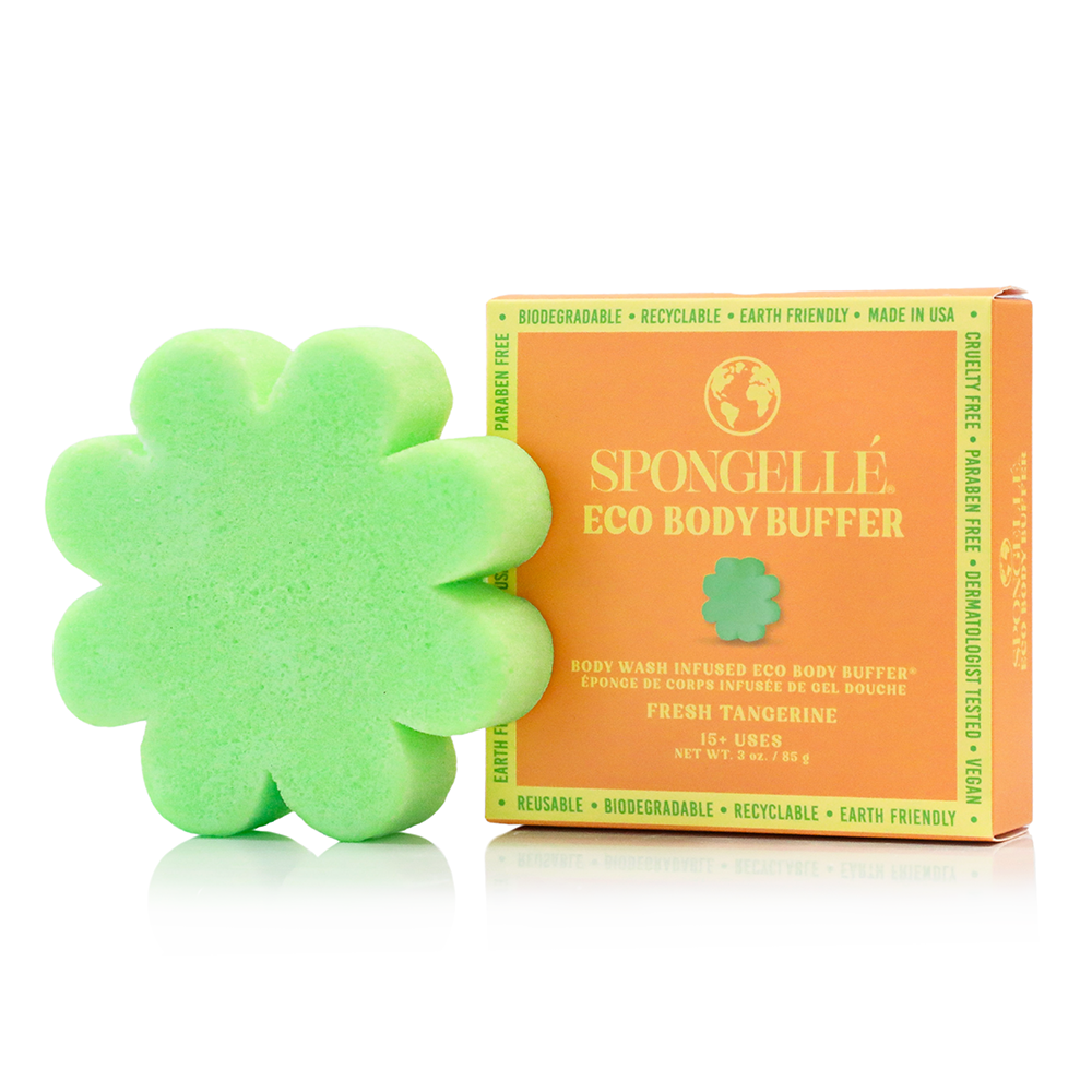 Spongellé Eco Body Buffer Assorted Pack with wash-infused sponges for gentle exfoliation and cleansing.