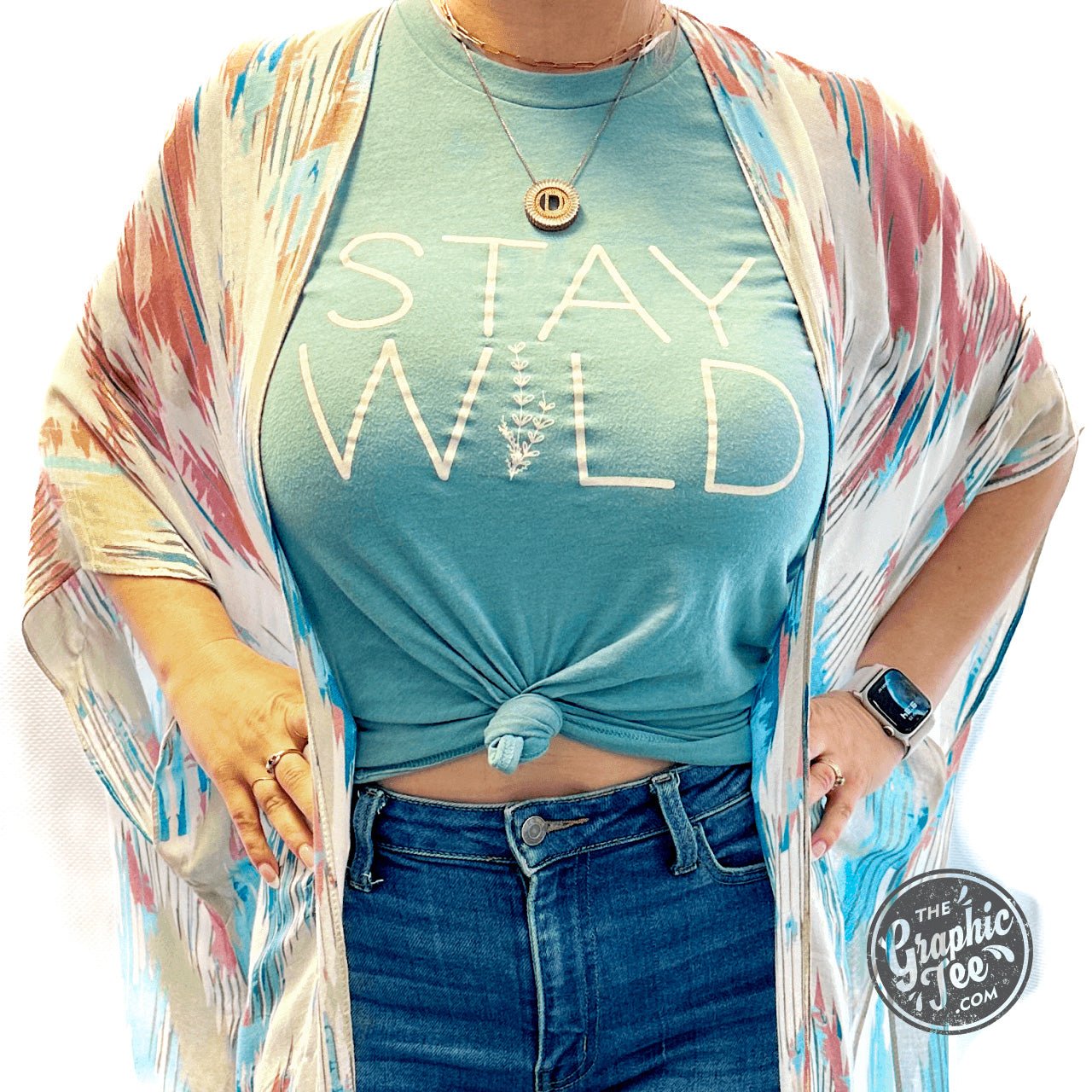 Stay Wild SS Graphic Tee by The Graphic Tee, featuring a bold design on a casual short-sleeve T-shirt.