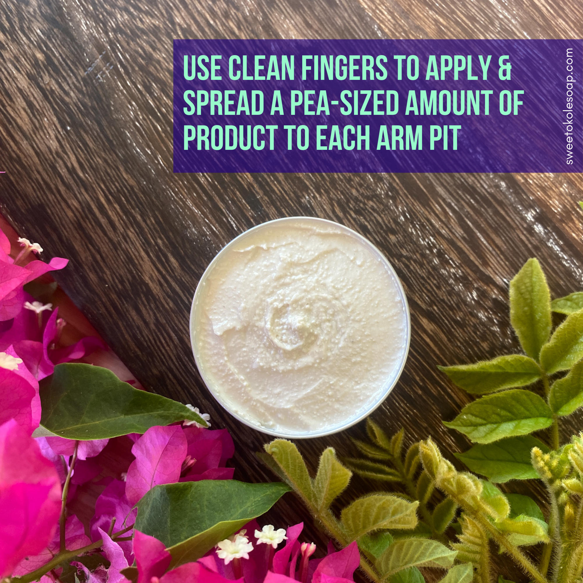 Lavender aluminum-free deodorant by Sweet ʻŌkole Soap, designed for sensitive skin, in a sleek aluminum-free stick container.