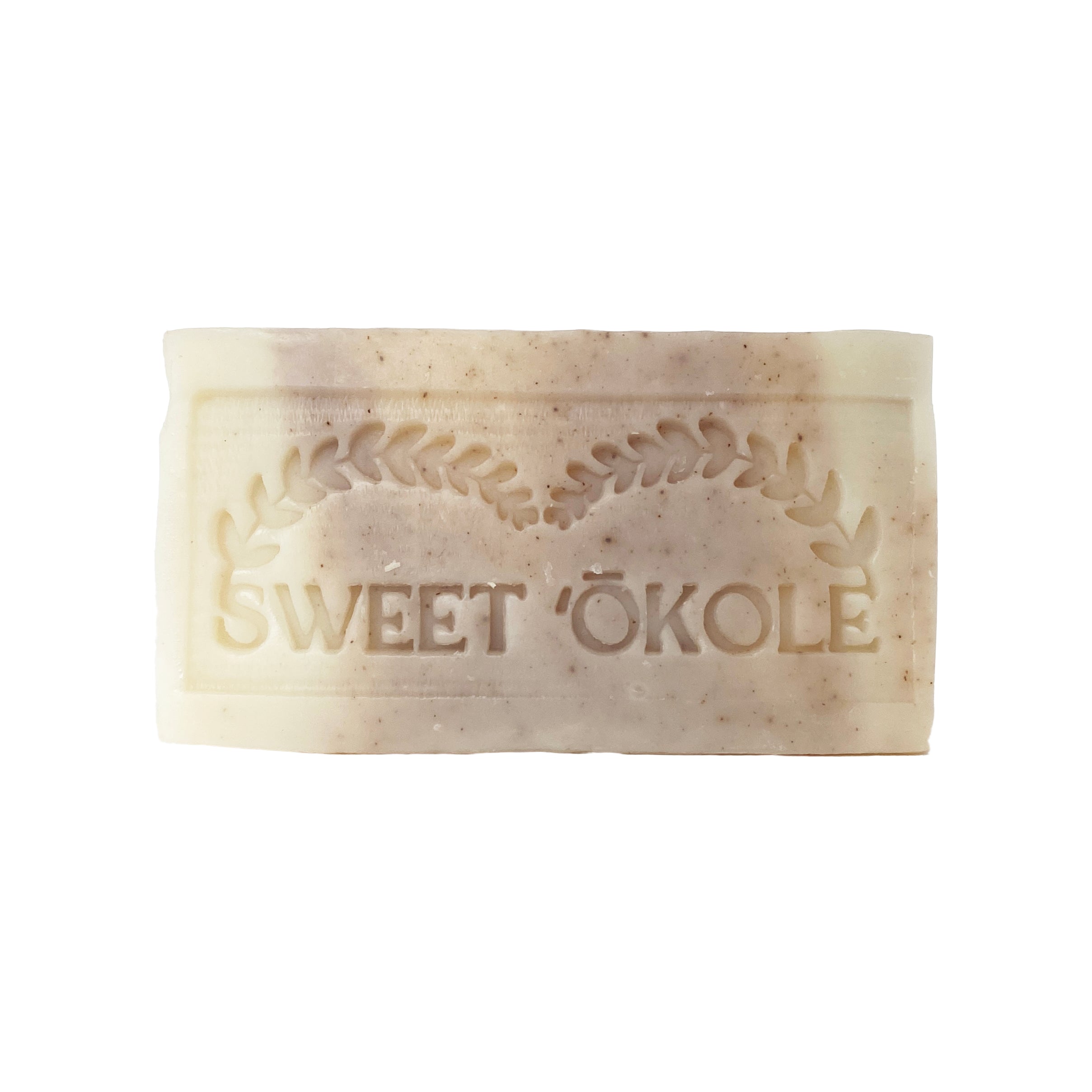 Lavender and clary sage soap by Sweet ʻŌkole Soap with noni and essential oils, showing a bar of soap with natural ingredients.