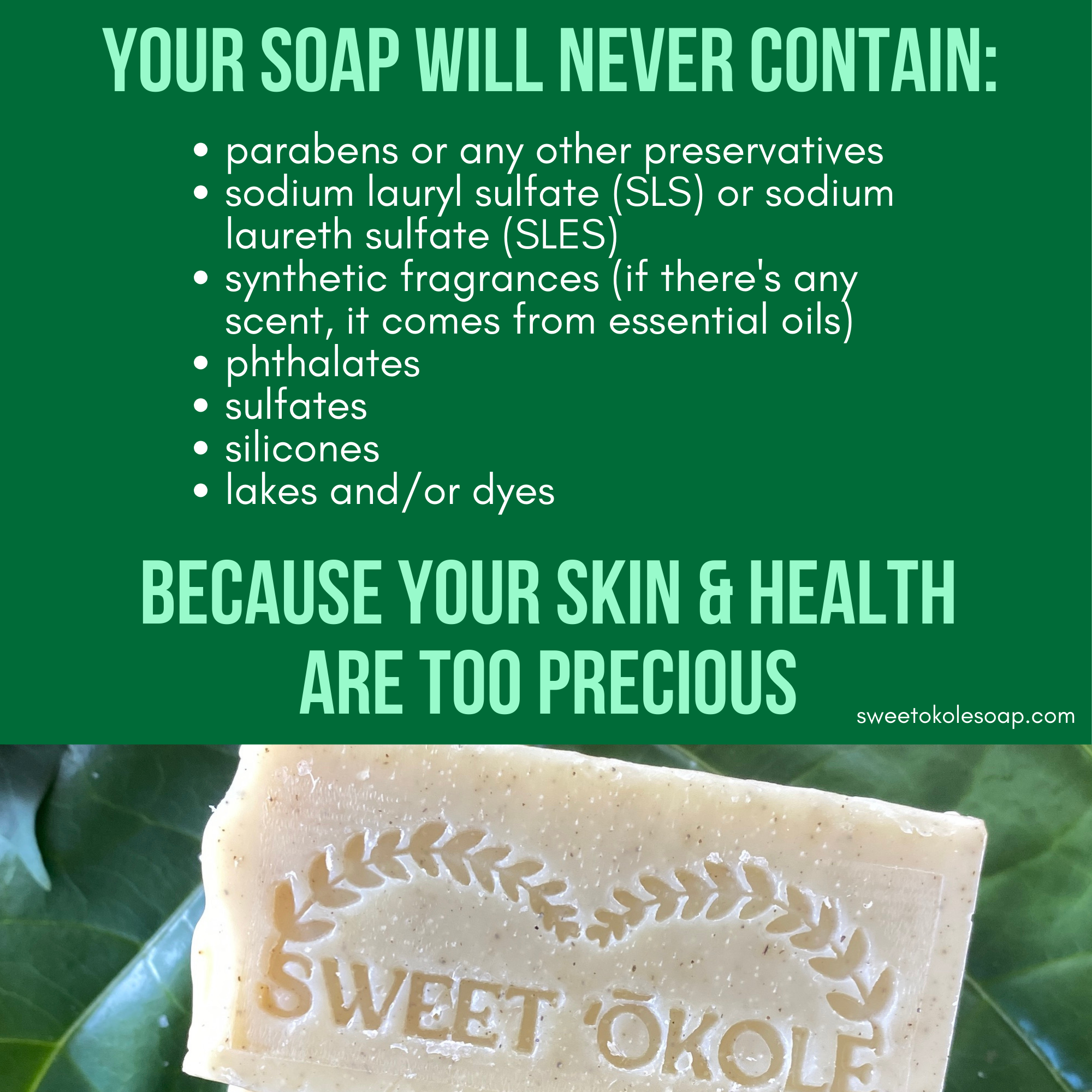 Mamaki Lemongrass Soap by Sweet ʻŌkole Soap, vegan palm-free bar with fresh lemongrass scent and natural ingredients.