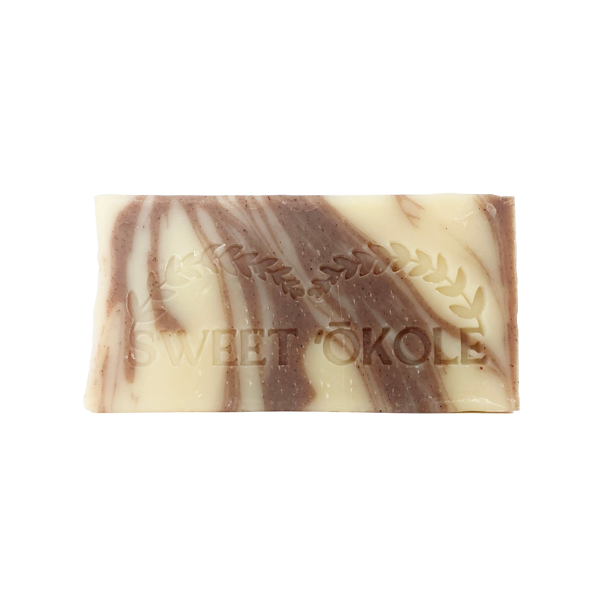 Neem Bark and Patchouli Soap by Sweet ʻŌkole Soap with shea butter, featuring a natural, earthy soap bar with textured surface.