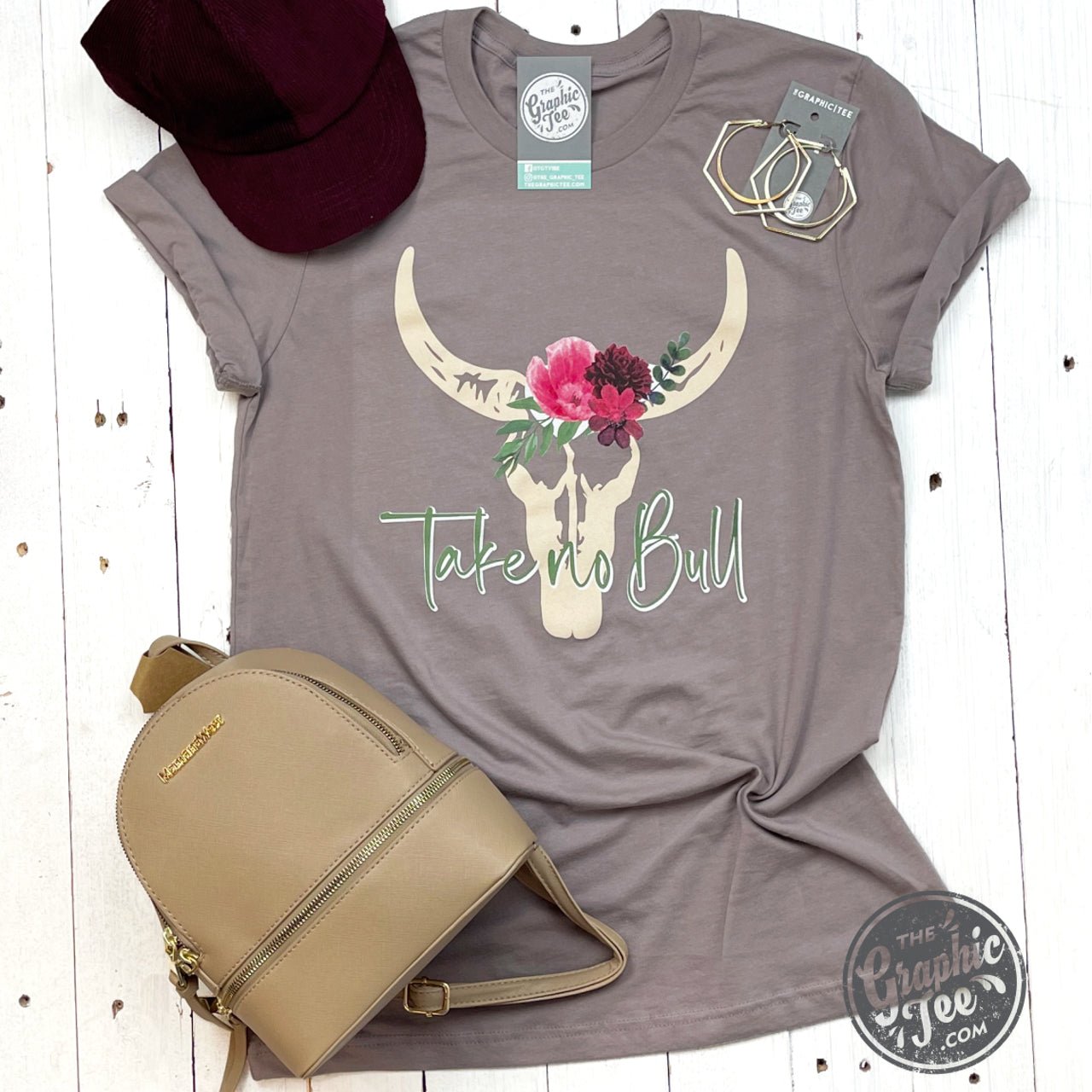 The Graphic Tee Take No Bull SS Graphic Tee featuring bold print design on a casual short-sleeve T-shirt.