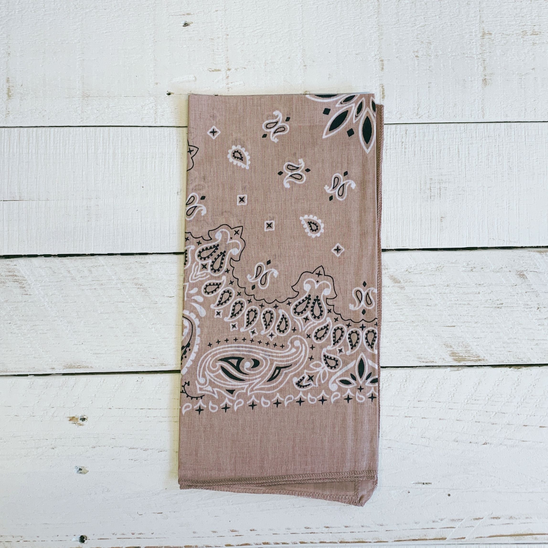 Dusty rose muted color boho bandana and hair scarf headband, stylish accessory for hair or headwear from The Bullish Store.