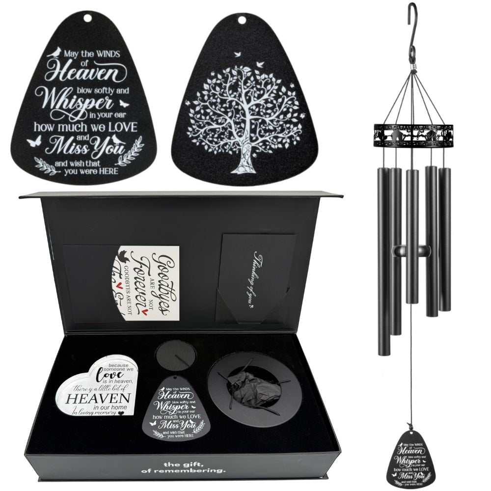 Serenity Family-Love Memorial Wind Chimes by The Wind Chime Co, 34-inch home decor with soothing tones for reflection and remembrance.