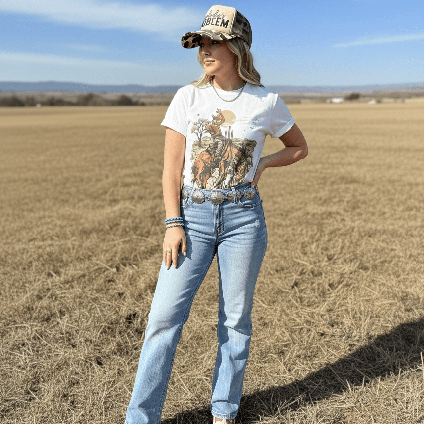 Wild Junkie Desert Spirit Graphic Tee featuring a desert landscape and spiritual design on a casual cotton t-shirt.