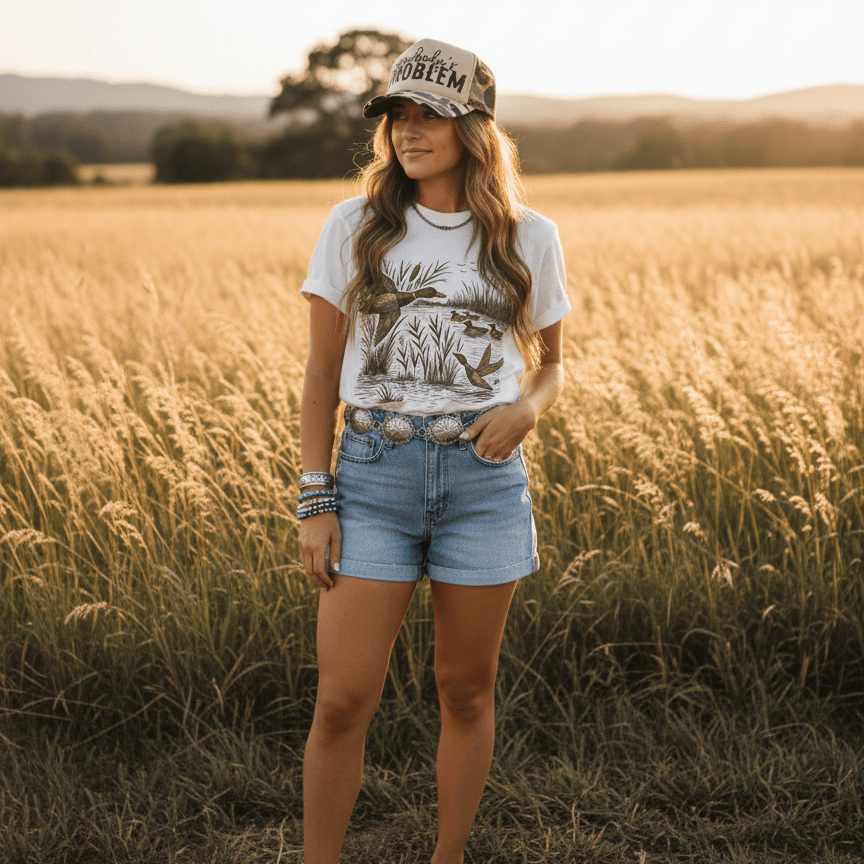 Wild Junkie Mallard Creek Graphic Tee featuring a detailed nature-inspired design on a casual cotton t-shirt.