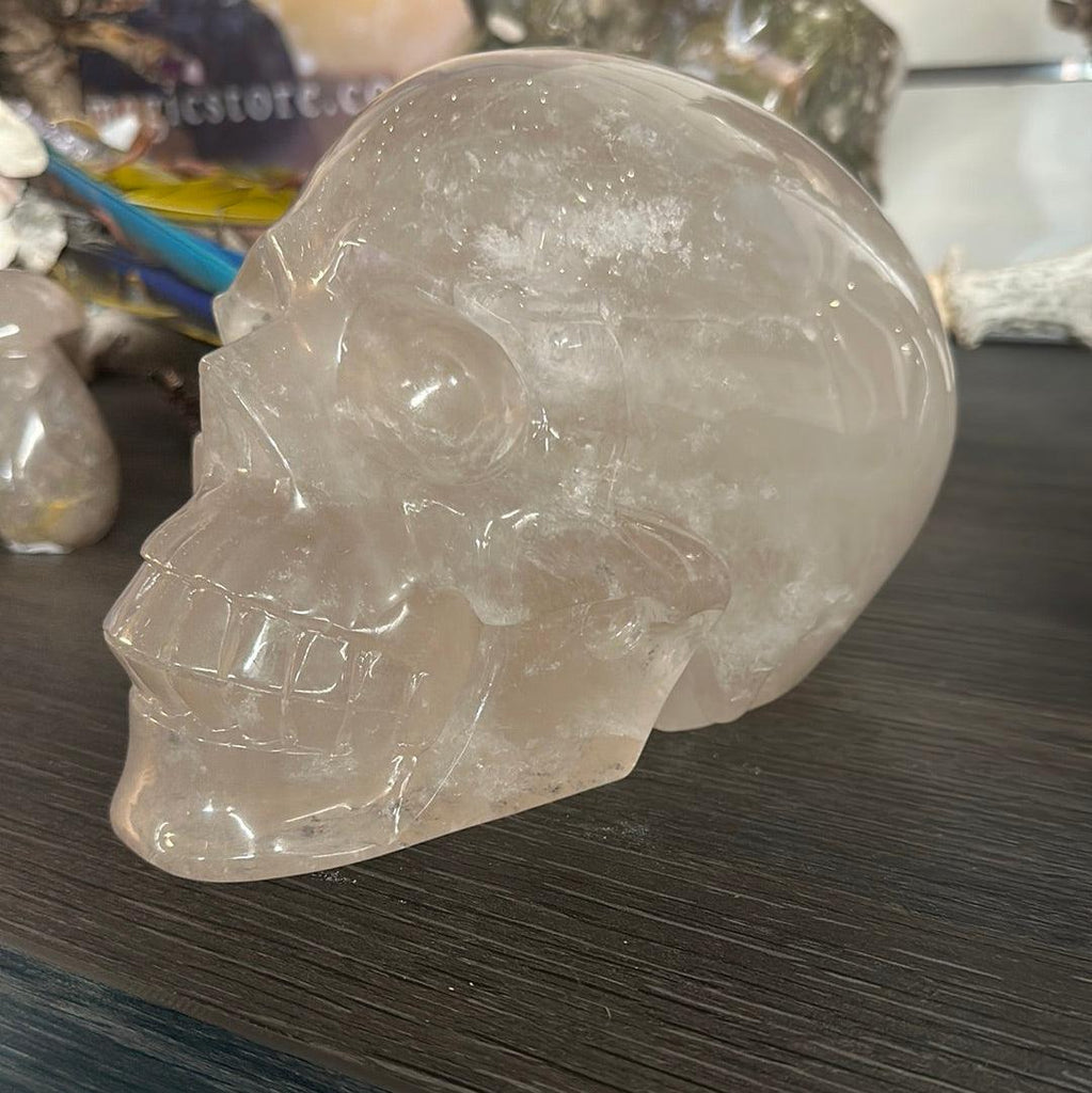 Clear Quartz with Inclusion Crystal Skull Carving - Practical Magic Store
