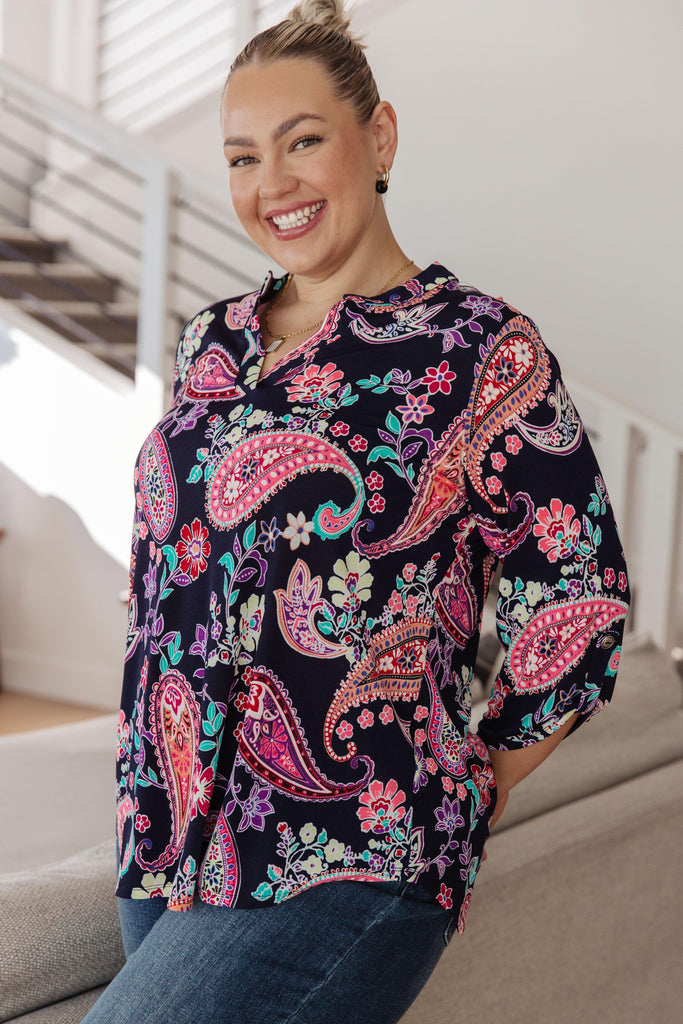 Little Lovely Blouse in Navy Paisley - Practical Magic Store