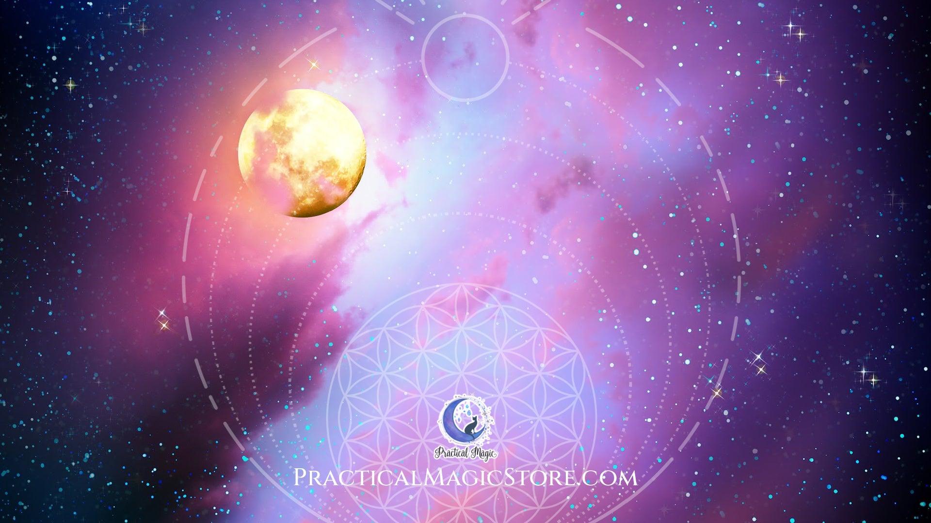 Free Practical Magic Moon Magic screensaver from Practical Magic Store, featuring mystical moon design for download.