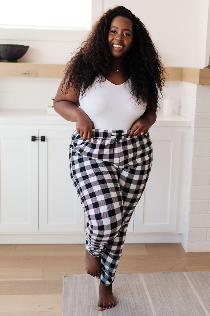 Your New Favorite Joggers in Black and White Check - Practical Magic Store