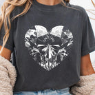 Black and white diamond heart graphic tee by Anchored Grace Boutique, featuring a stylish design on a casual graphic tee shirt.