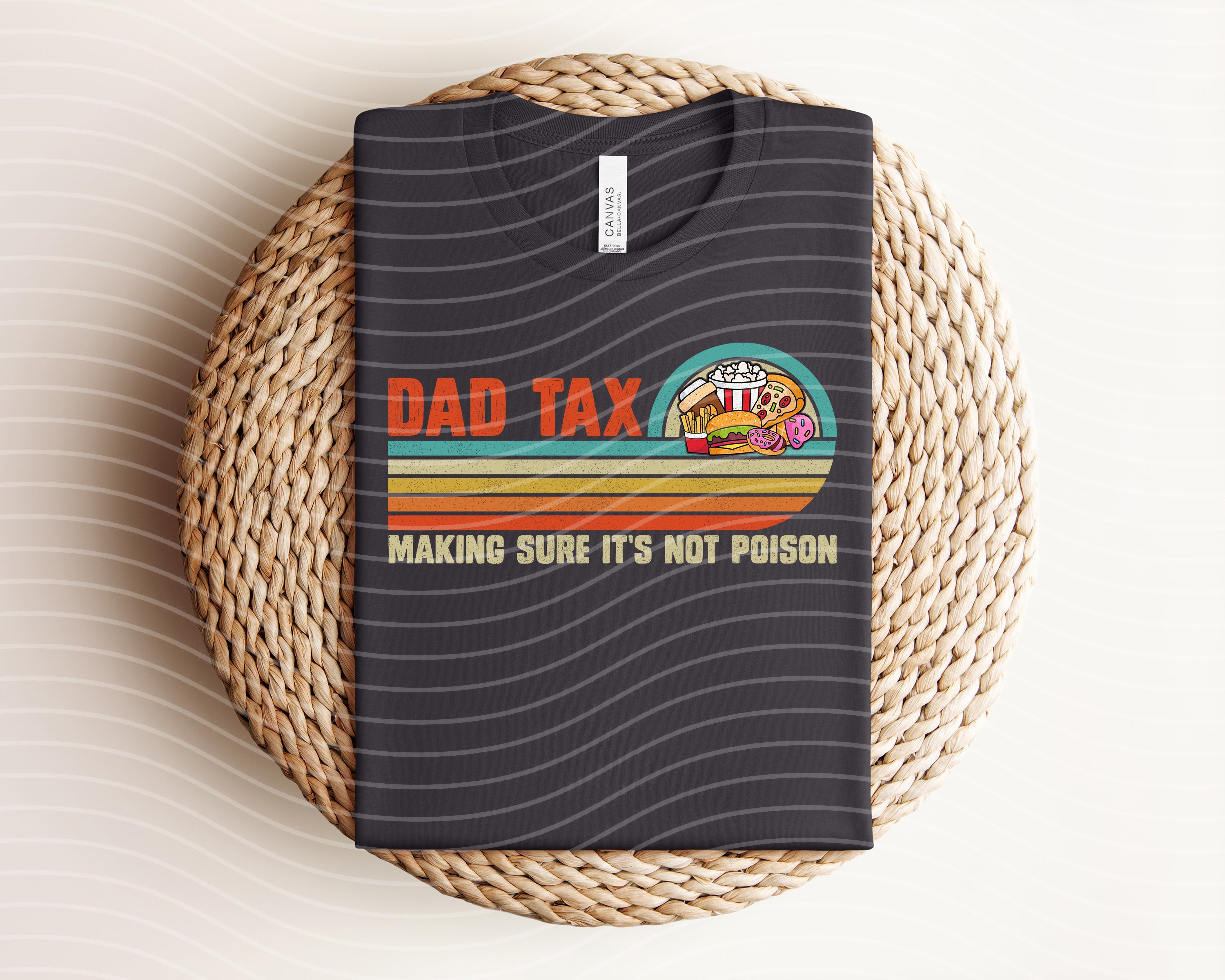Dad Tax graphic tee by Anchored Grace Boutique featuring a humorous design on a comfortable cotton t-shirt.