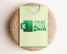 Freak in the Sheets graphic tee by Anchored Grace Boutique showing a stylish black T-shirt with bold white text design.