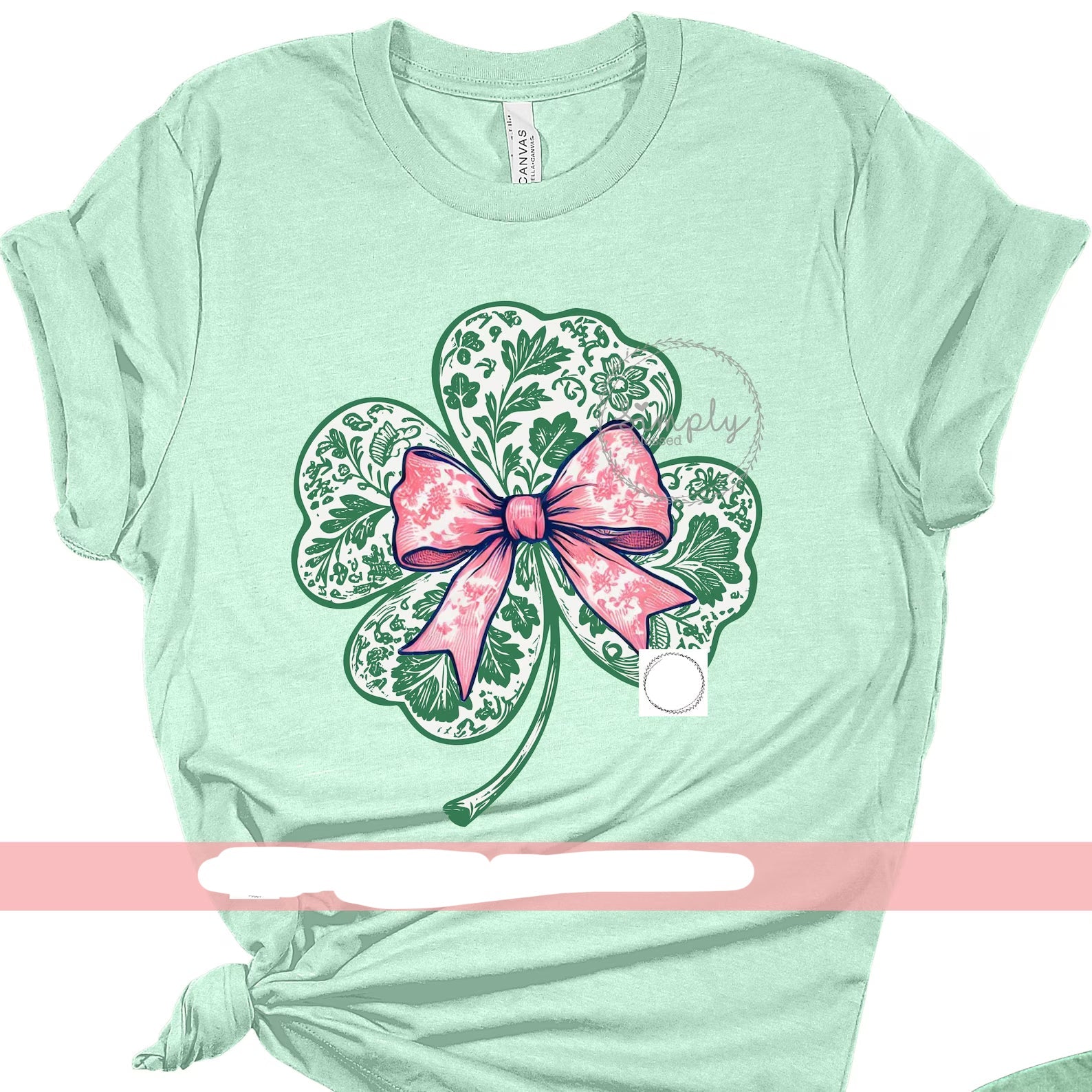 Dainty Clover Graphic Tee by Anchored Grace Boutique featuring a delicate clover design on soft cotton fabric.