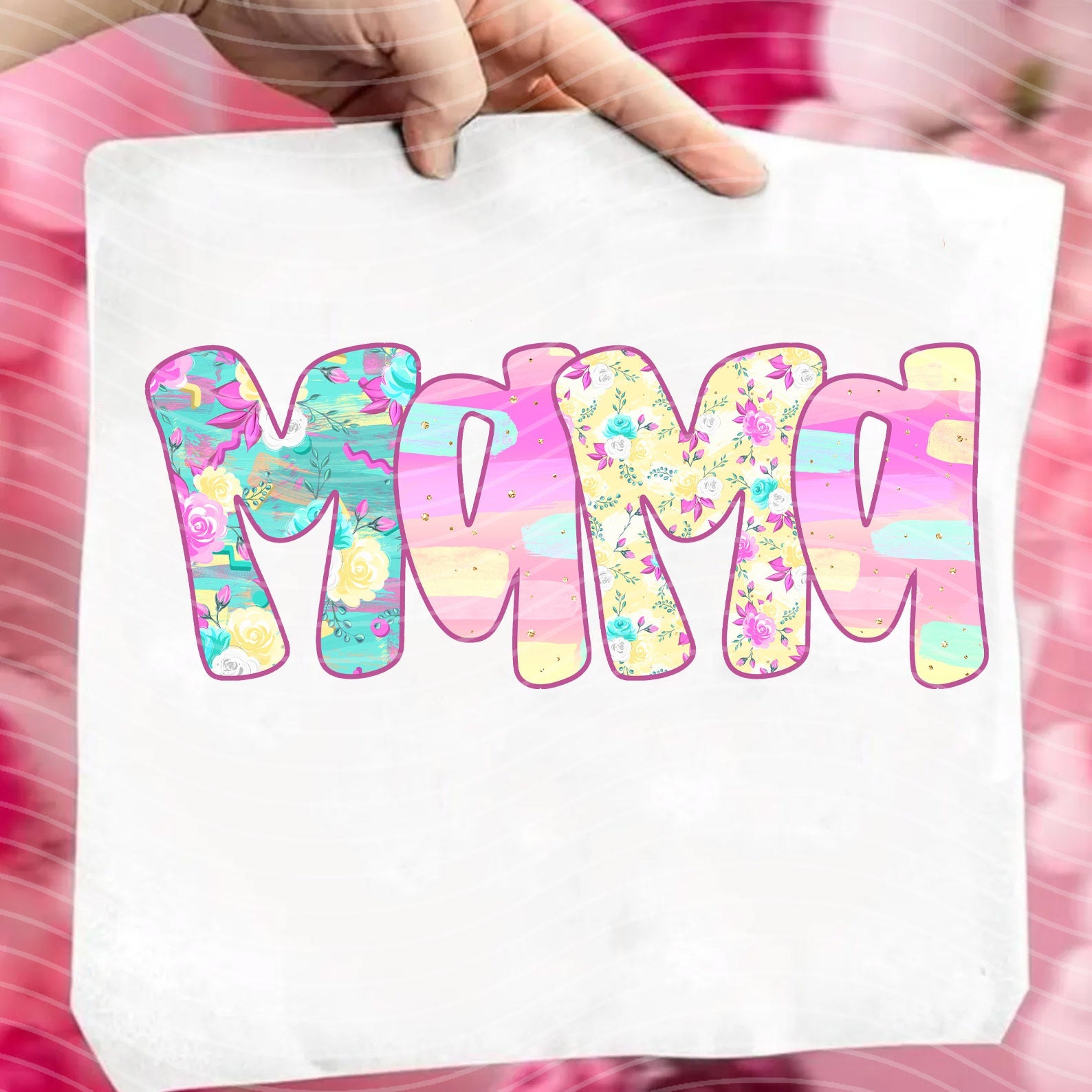 Mama Bright Spring graphic tee by Anchored Grace Boutique, featuring a colorful spring-themed design on a casual cotton tee.
