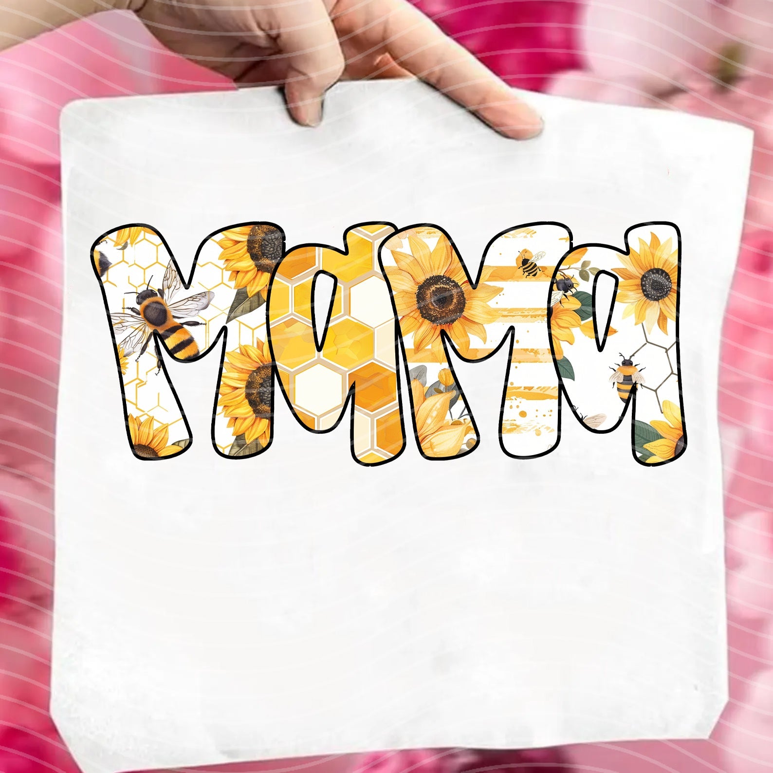Mama Bee Sunflower graphic tee by Anchored Grace Boutique, featuring a sunflower design on a casual cotton t-shirt.