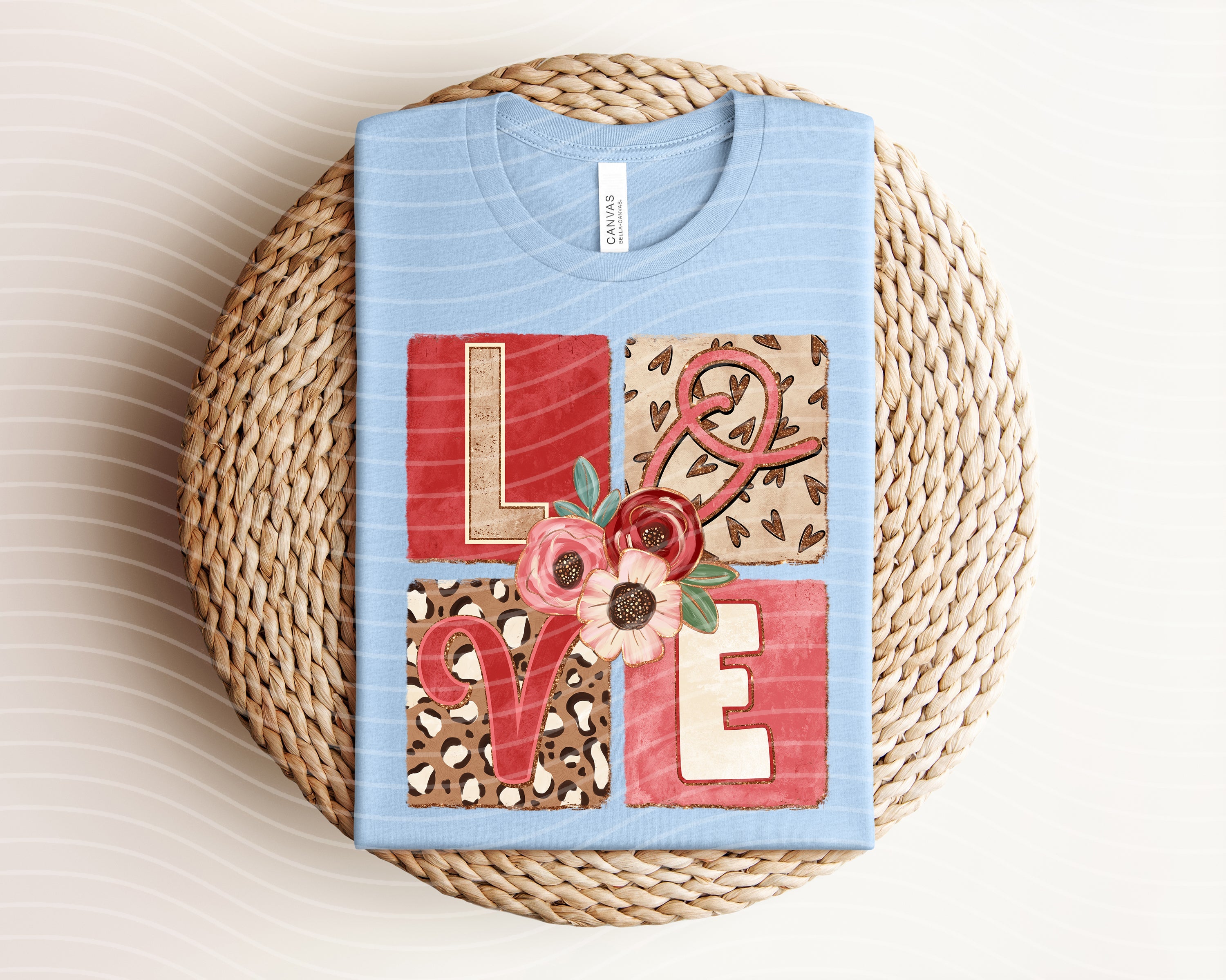 Love graphic tee by Anchored Grace Boutique featuring a stylish design on a casual cotton t-shirt.