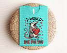 Black graphic tee by Anchored Grace Boutique featuring the phrase "I Would Die for You" in bold white text.
