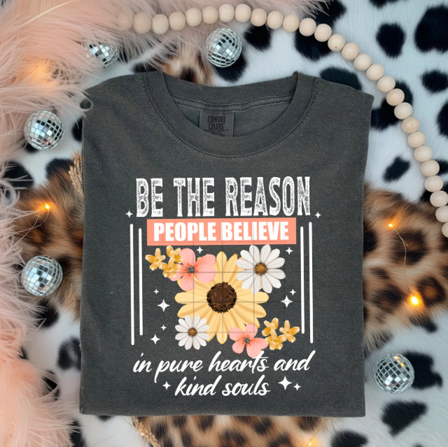 Be the Reason graphic tee by Anchored Grace Boutique featuring a stylish design on a casual cotton t-shirt.