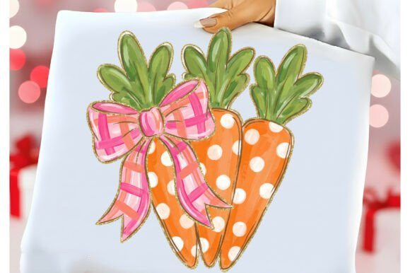 Coquette Carrots graphic tee by Anchored Grace Boutique showing a colorful carrot design on soft fabric.