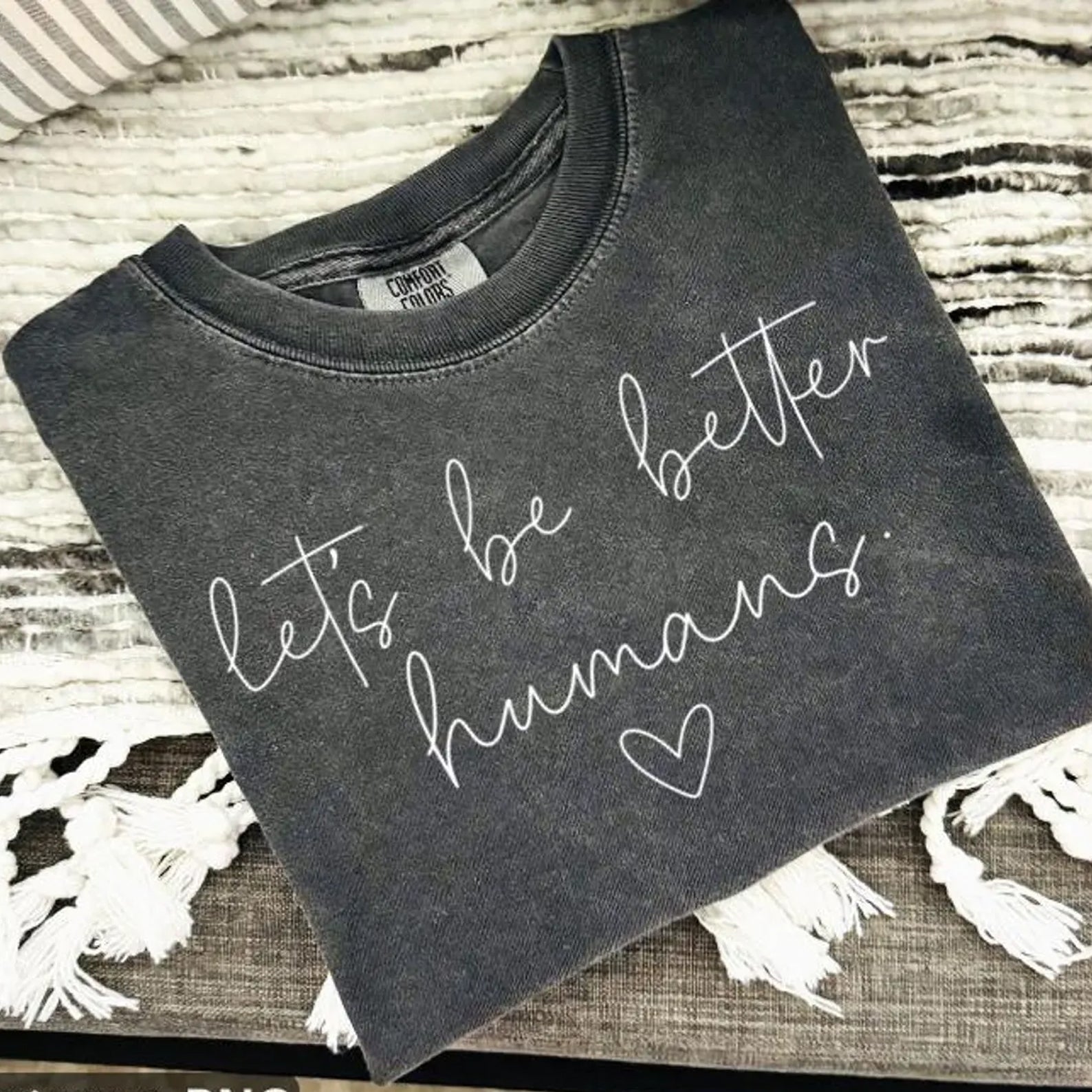 Anchored Grace Boutique graphic tee with “Let's Be Better Humans” slogan, casual cotton t-shirt in a relaxed fit.