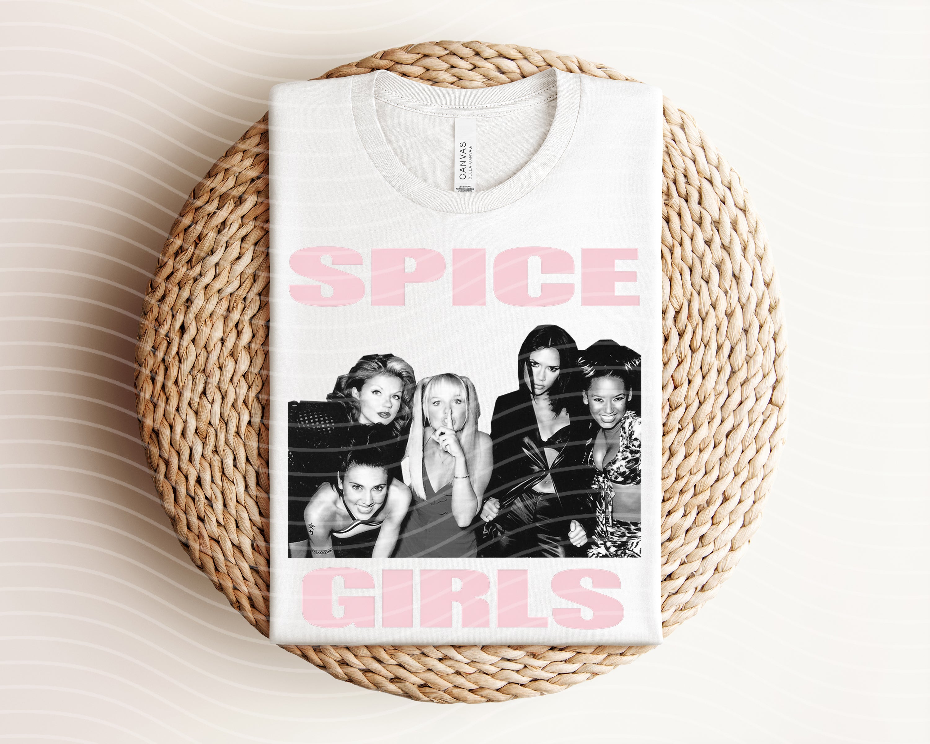 Spice Girls graphic tee by Anchored Grace Boutique featuring colorful band logo and vintage-inspired design.