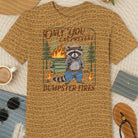 Anchored Grace Boutique graphic tee featuring a "Only You Can Prevent Dumpster Fires" design, casual cotton t-shirt with bold print.