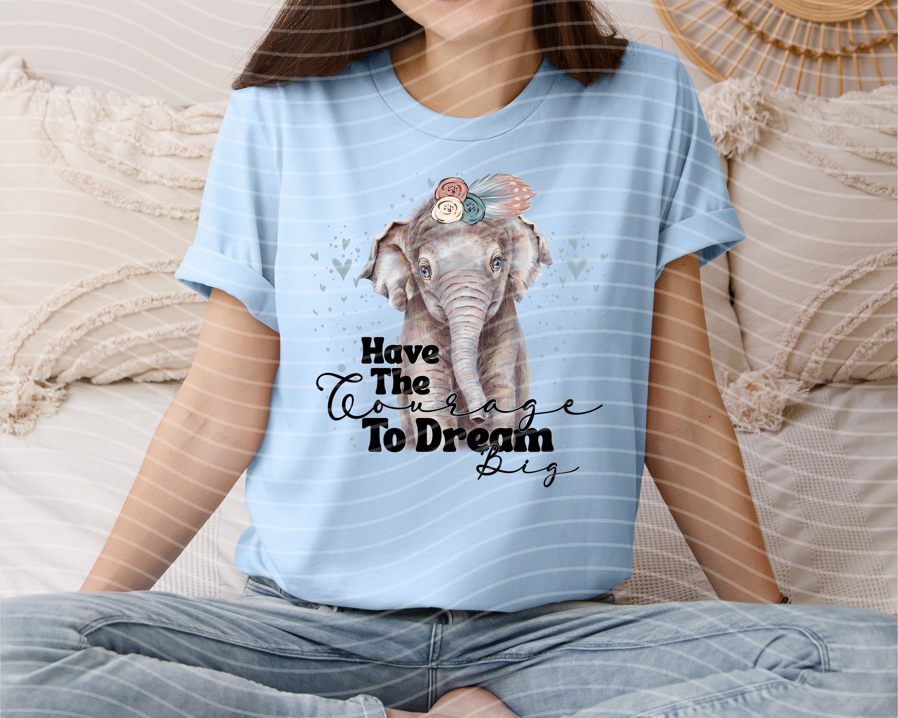 Have the Courage to Dream Big graphic tee by Anchored Grace Boutique, featuring inspirational text on a casual cotton T-shirt.