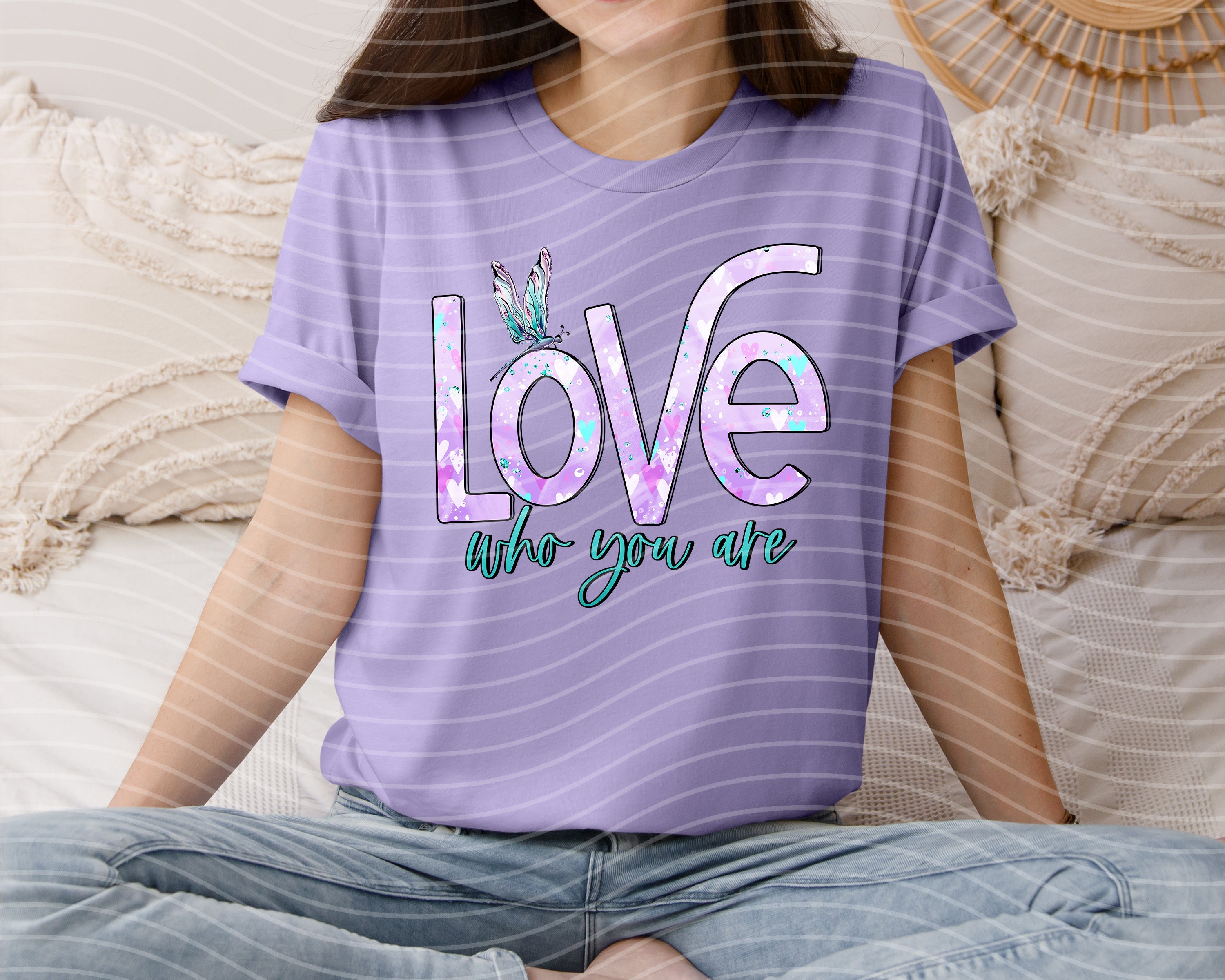 Black love who you are graphic tee from Anchored Grace Boutique featuring positive message and casual fit.