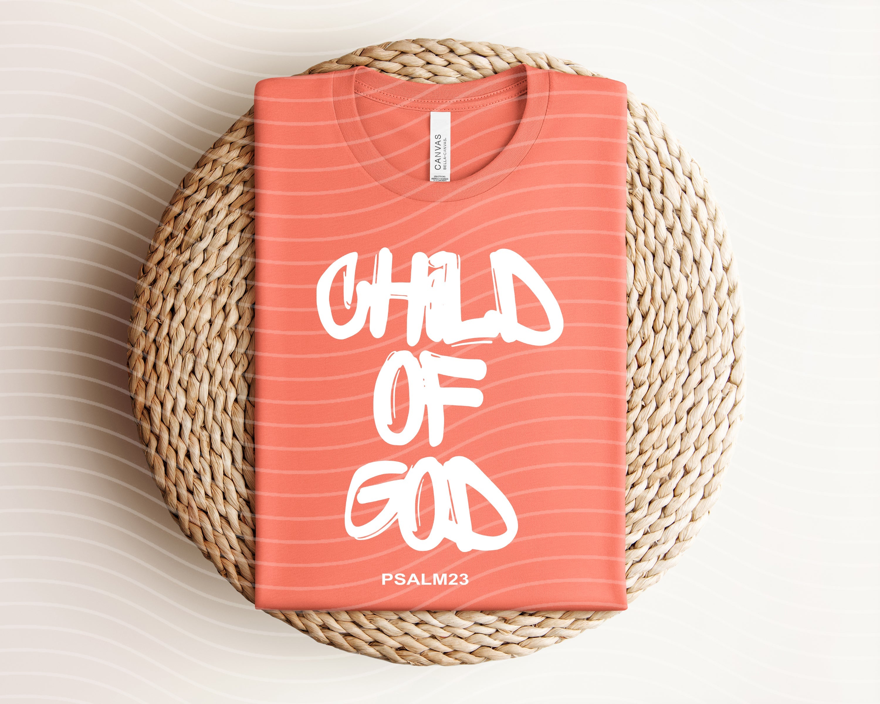 Child of God graphic tee for kids, featuring faith-inspired design from Anchored Grace Boutique, displayed on a white background.