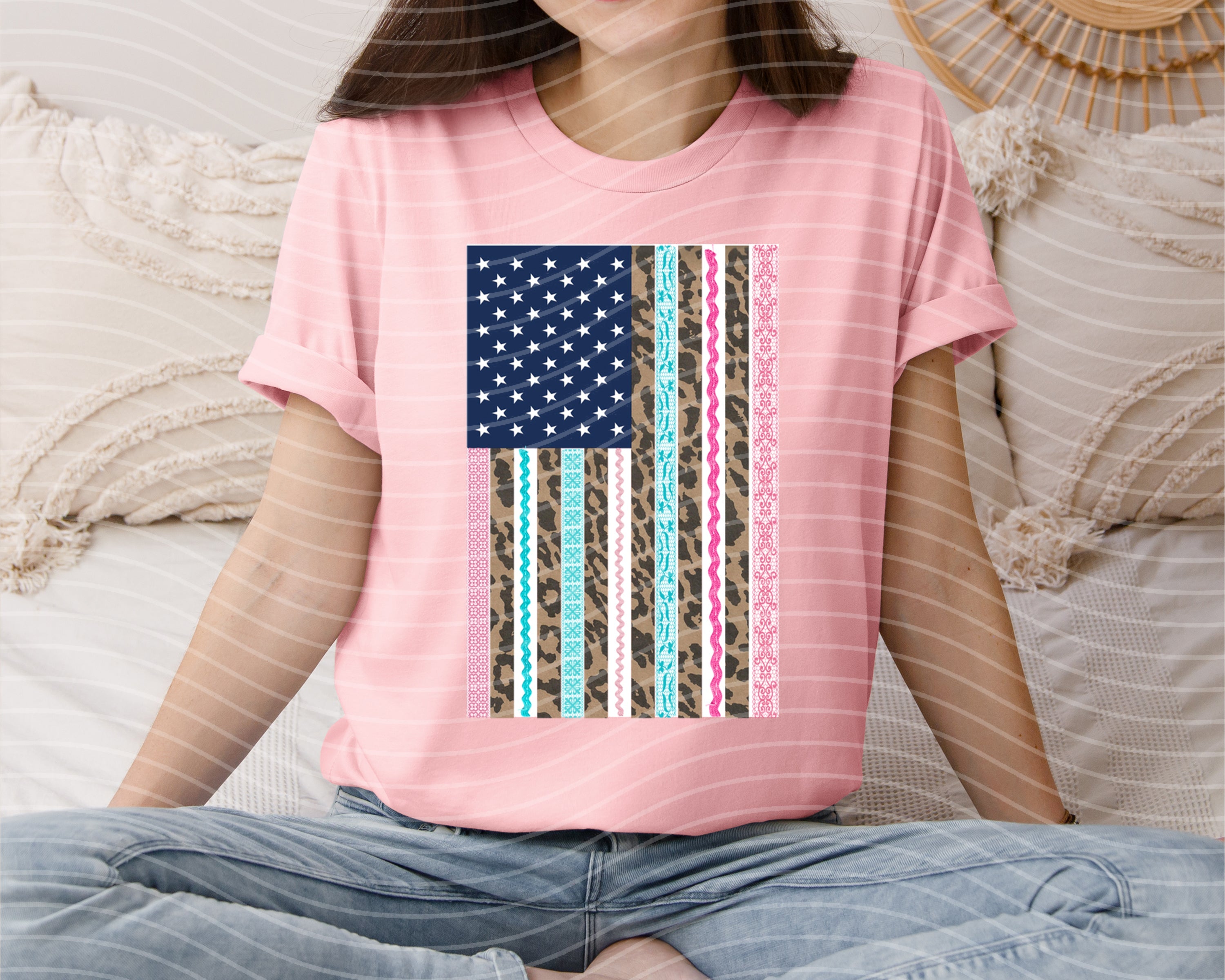Leopard and lace graphic tee from Anchored Grace Boutique, featuring a stylish animal print and lace design on a casual tee shirt.