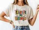 Anchored Grace Boutique Thrift Queen graphic tee featuring bold text and stylish casual fit on a plain background.